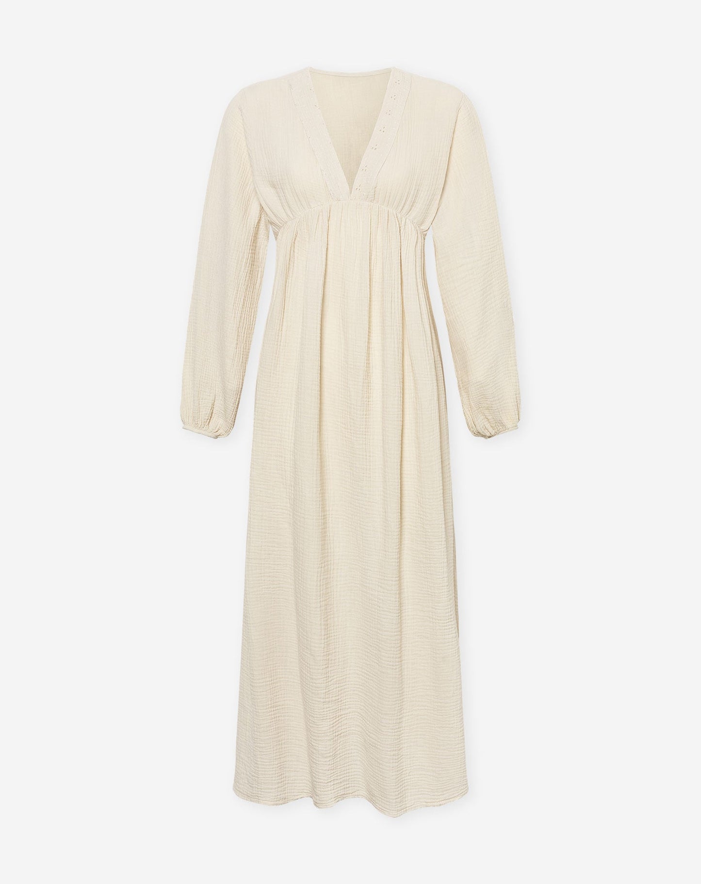 MOUSSELINE FLOWER TAPE MAXI DRESS ZAND