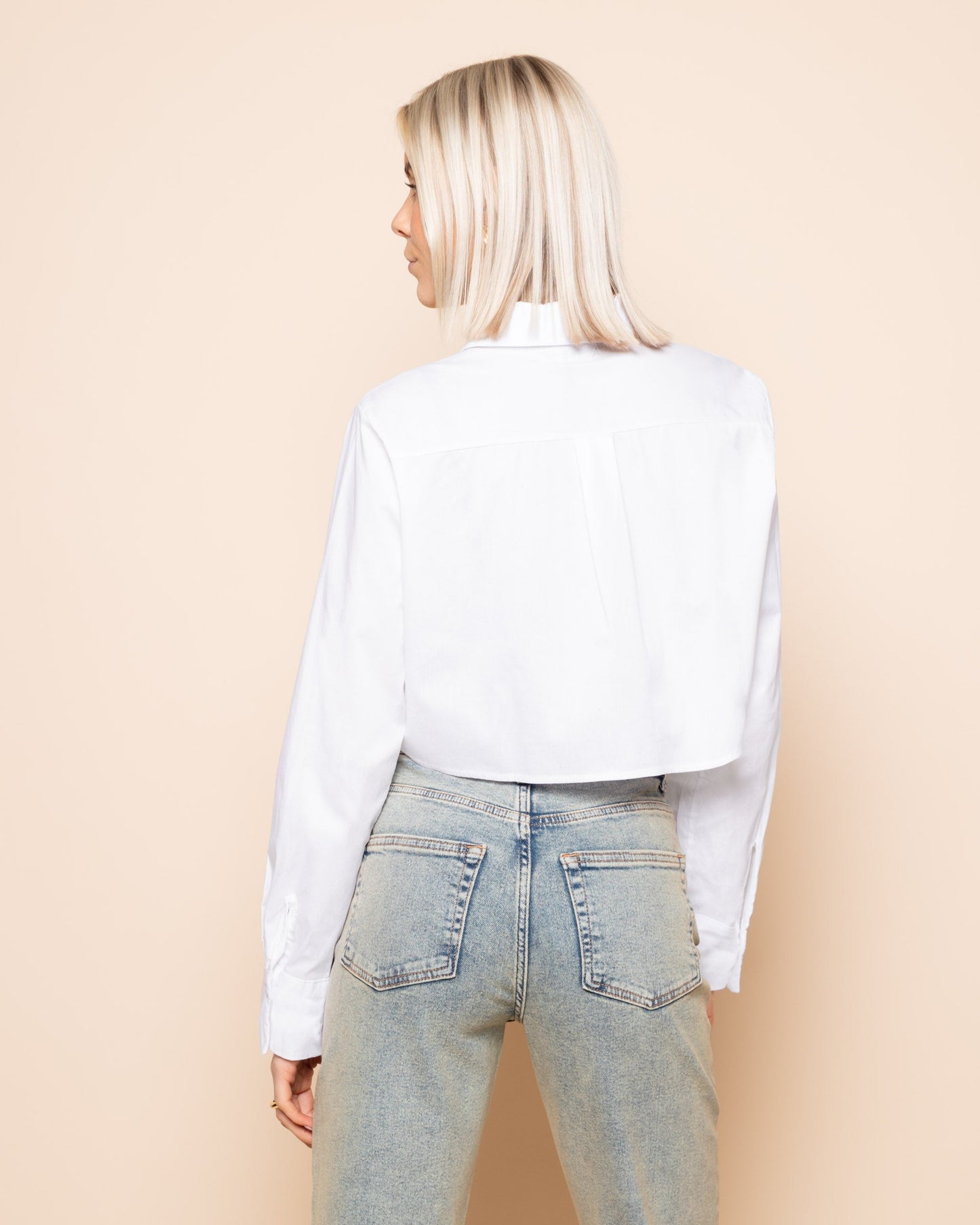 POPLIN CROPPED BLOUSE WIT