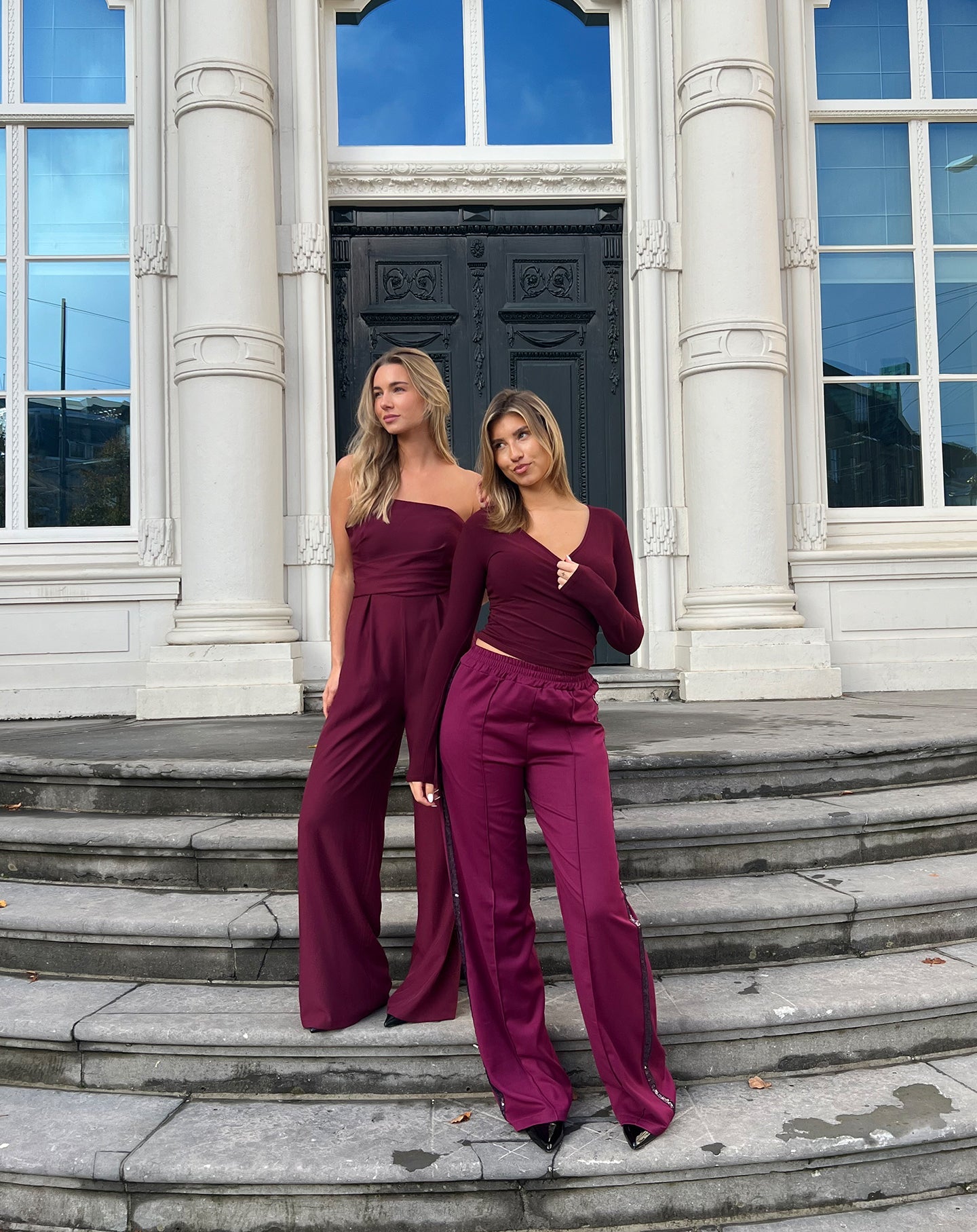 DANIE STRAPLESS JUMPSUIT BURGUNDY