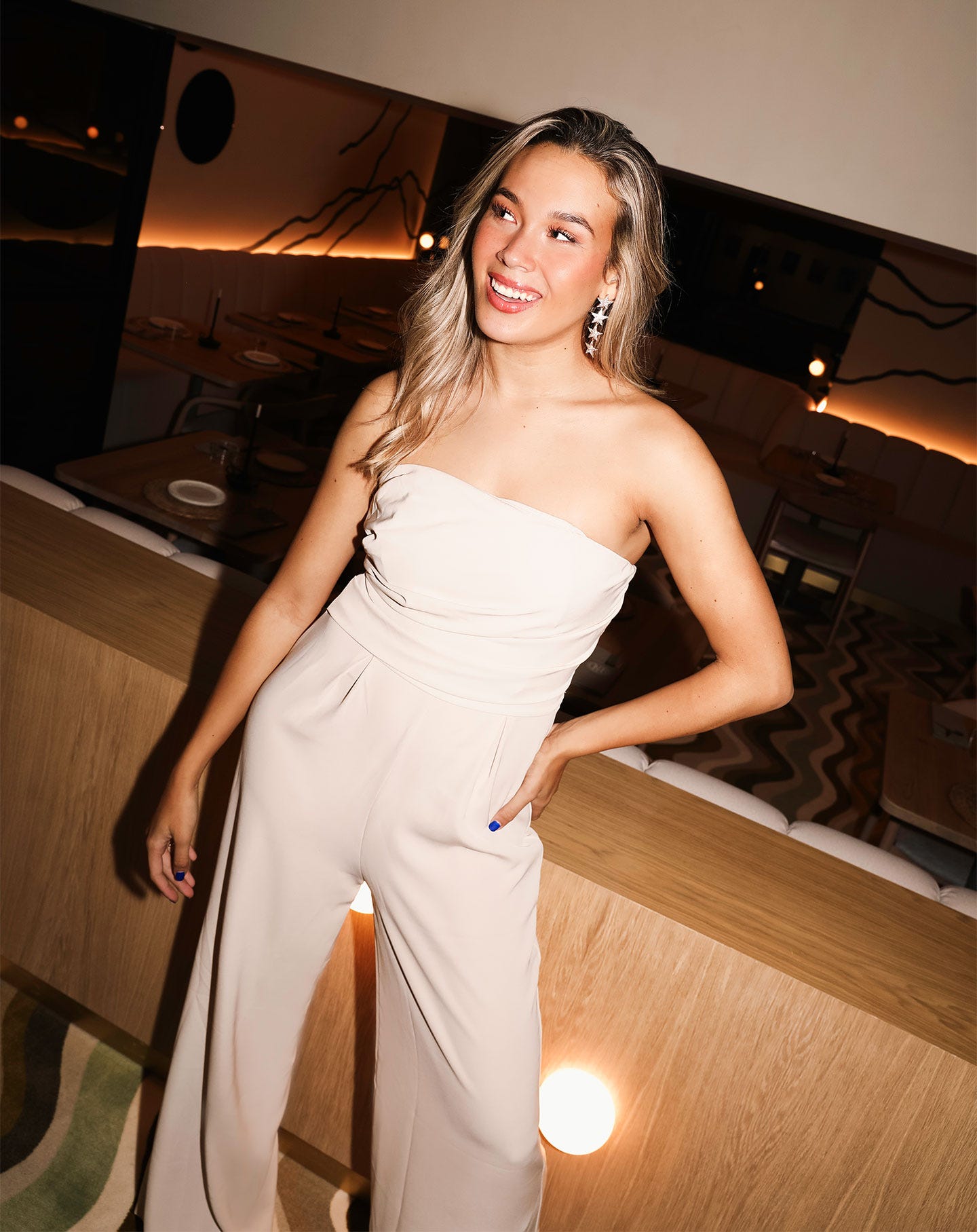 DANIE STRAPLESS JUMPSUIT BEIGE