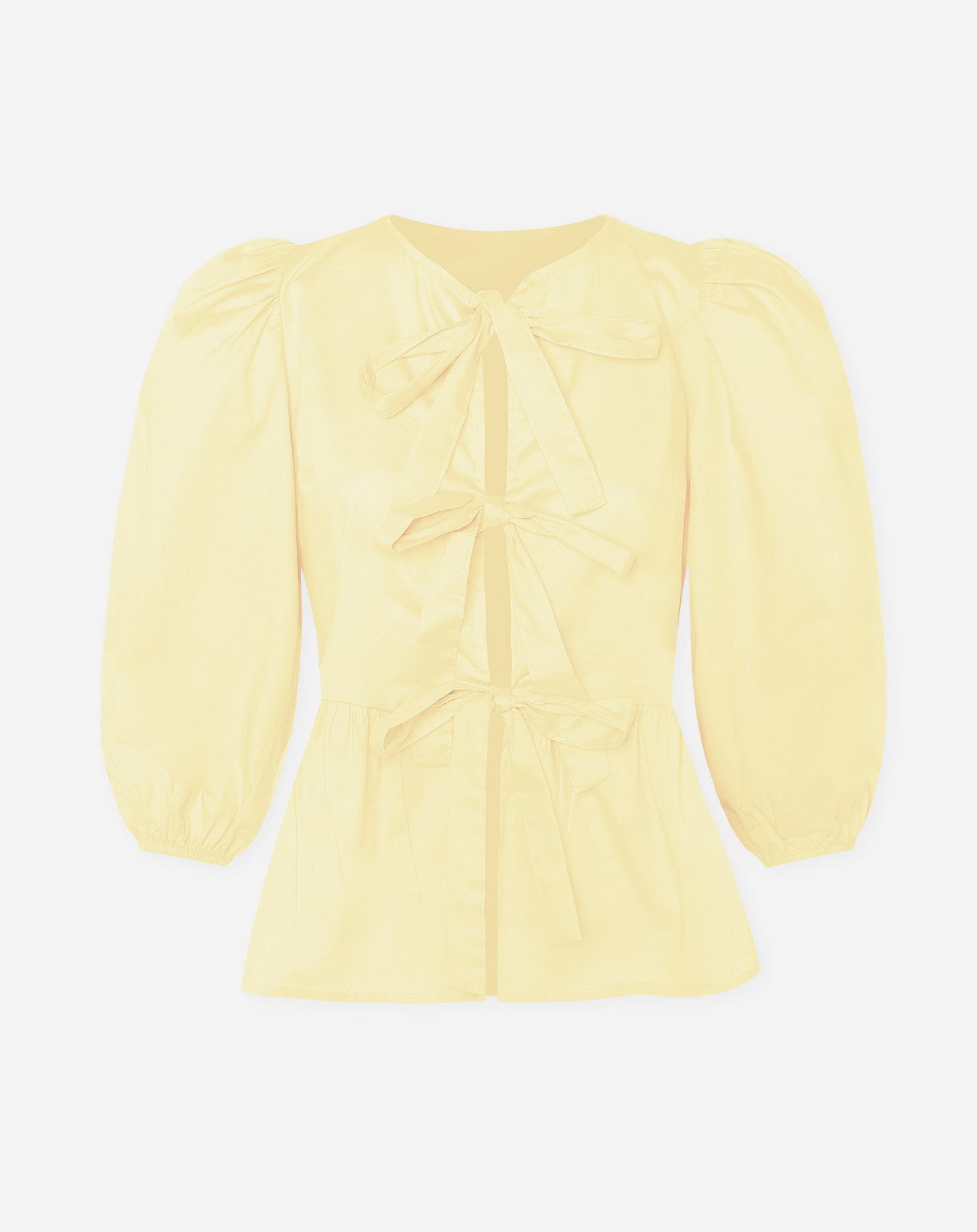 POPLIN BOWS TOP BOTERGEEL