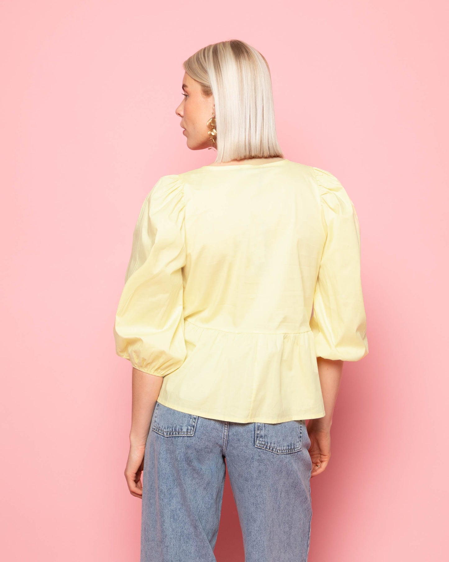 POPLIN BOWS TOP BOTERGEEL