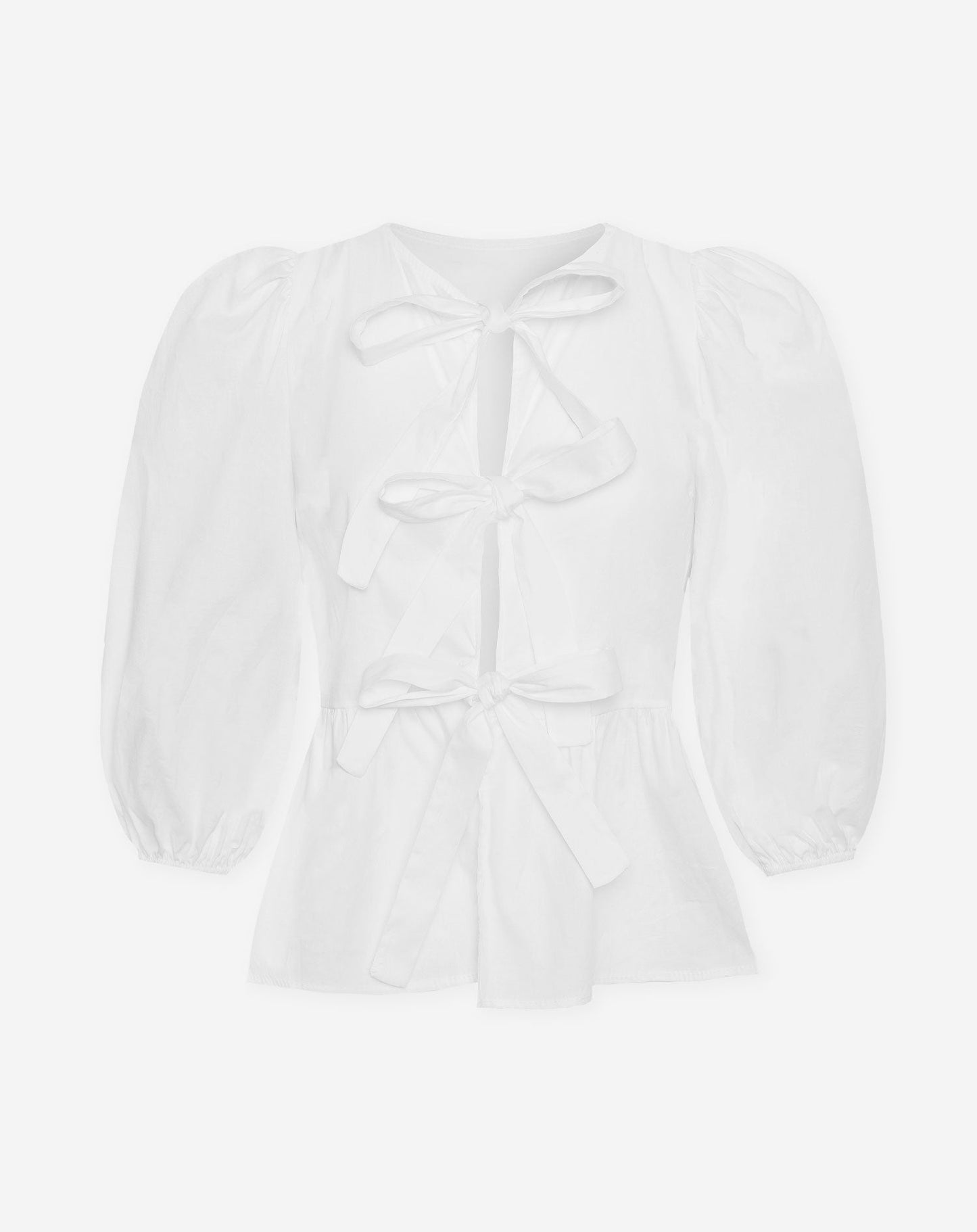 POPLIN BOWS TOP CRÈME