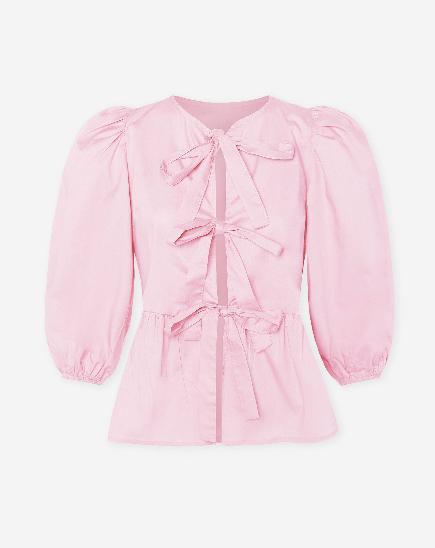POPLIN BOWS TOP LICHTROZE