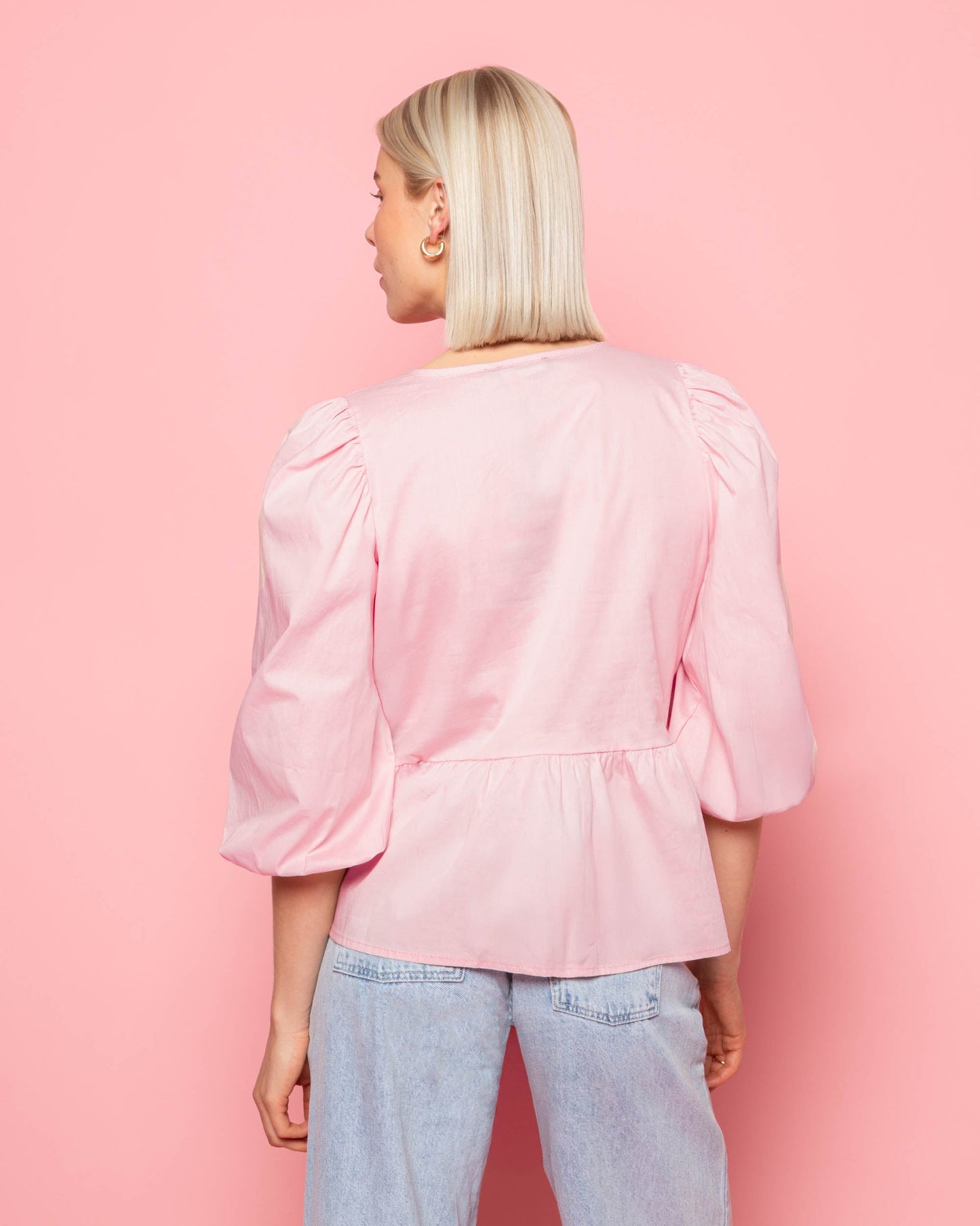 POPLIN BOWS TOP LICHTROZE