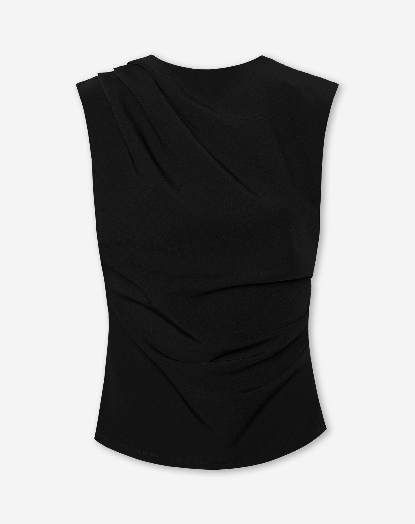 SOFIA RUCHED TOP ZWART