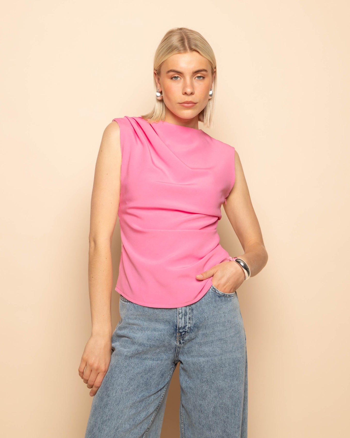 SOFIA RUCHED TOP ROZE