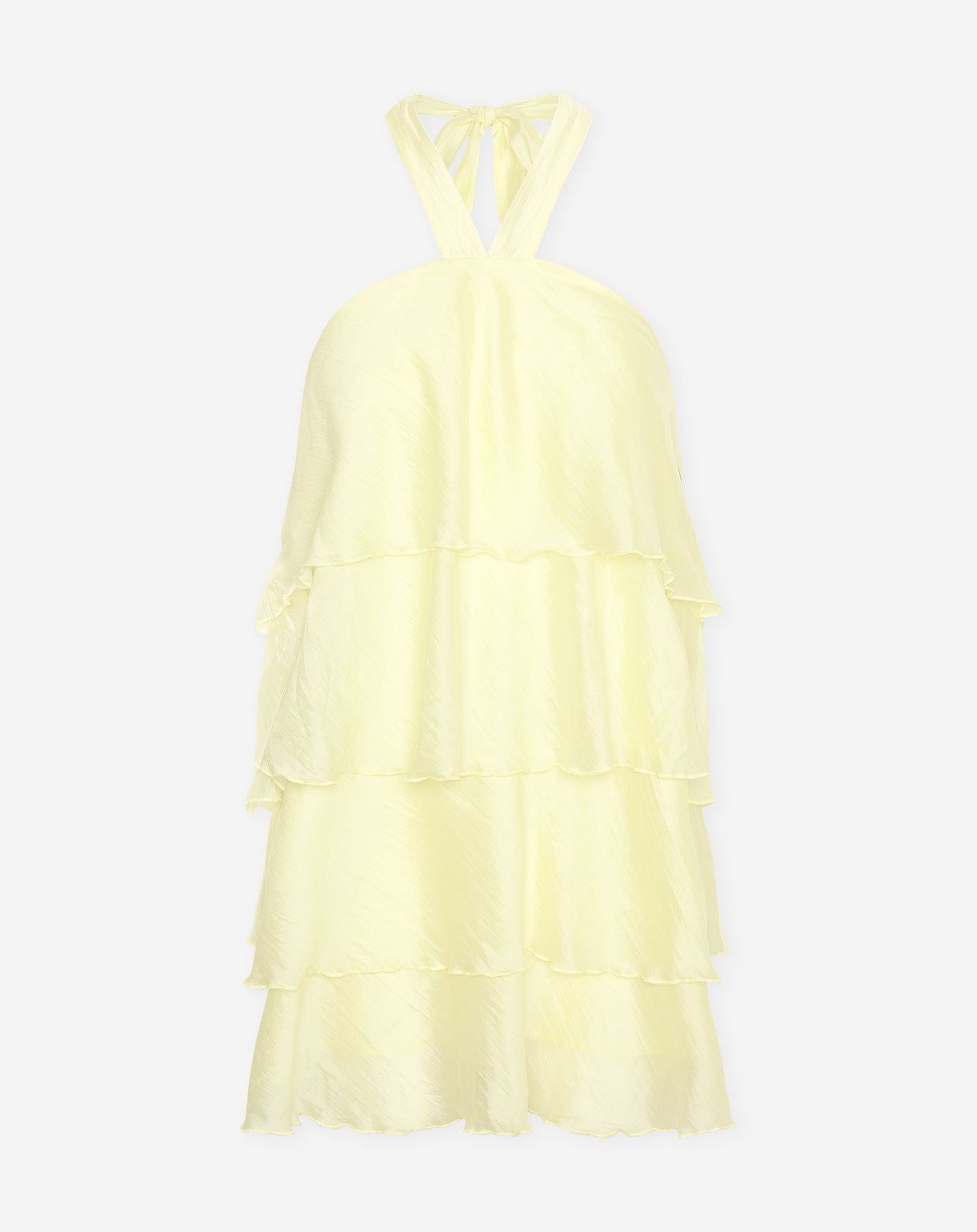 RUFFLE HALTER DRESS BOTERGEEL