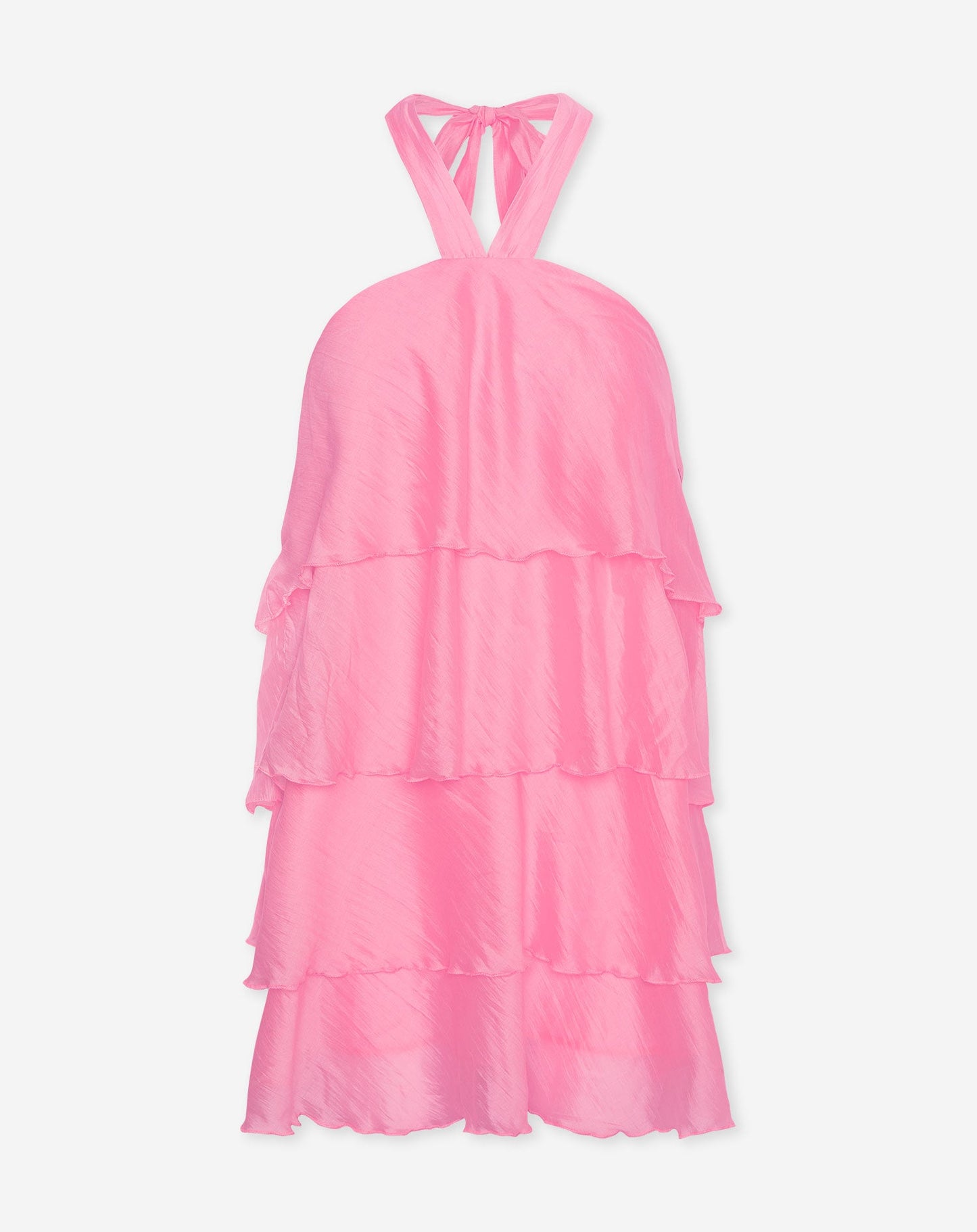RUFFLE HALTER DRESS ROZE