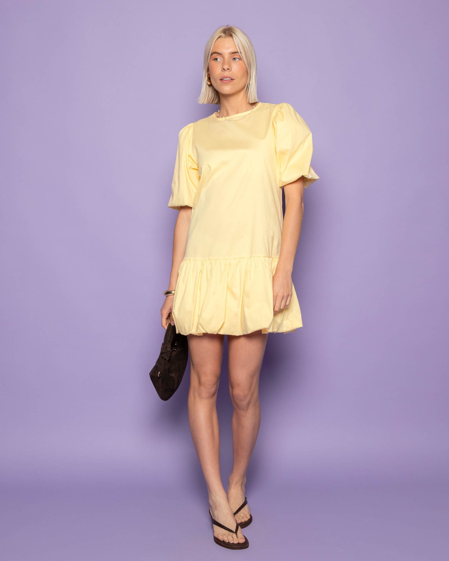 POPLIN PUFF SLEEVE DRESS BOTERGEEL