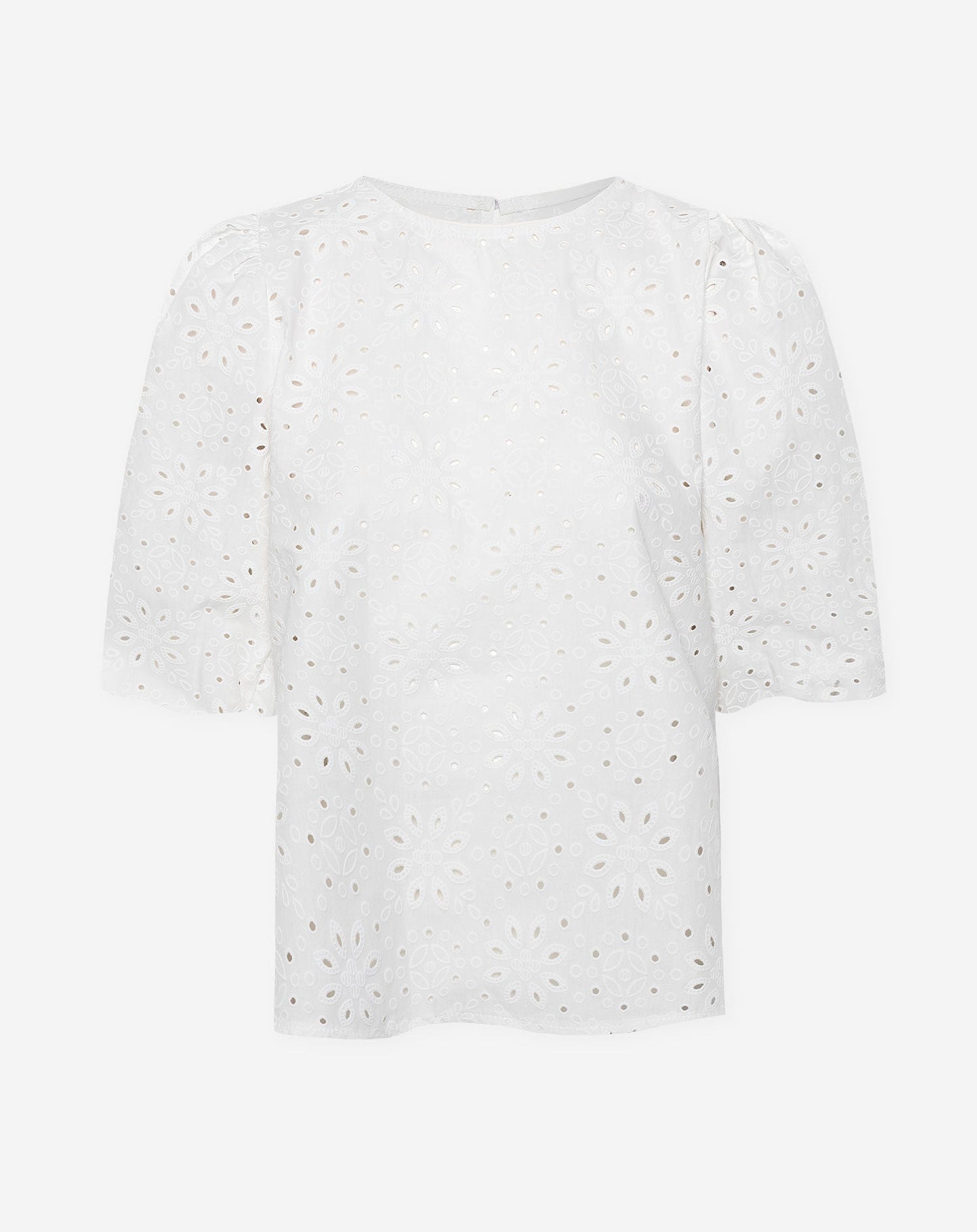 MAJKA FLOWER PUFF SLEEVE TOP WIT