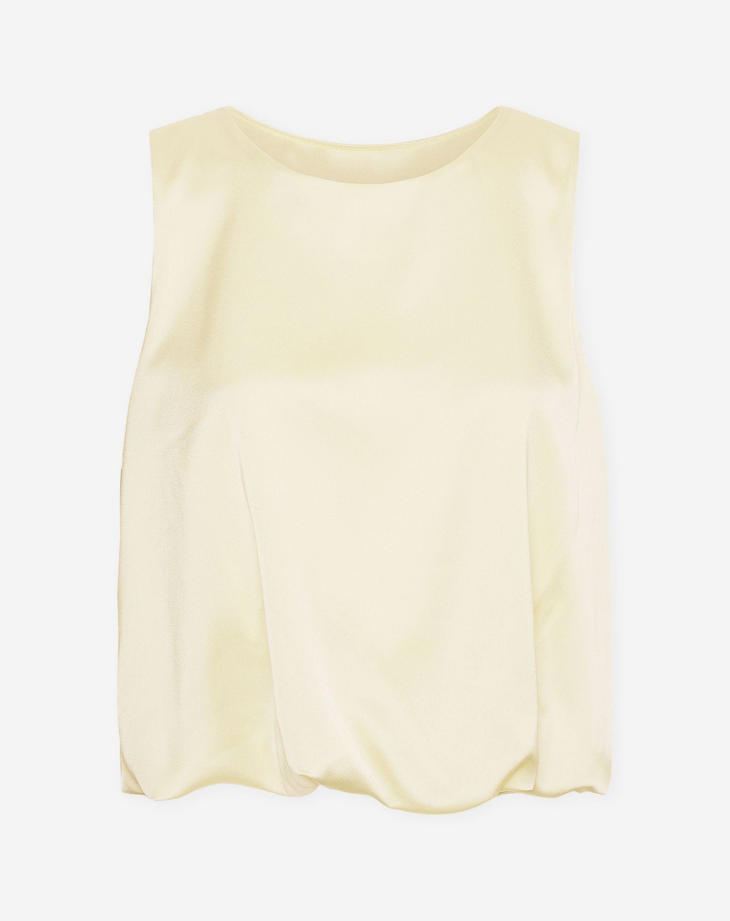 SATIN BUBBLE HEM TOP BOTERGEEL