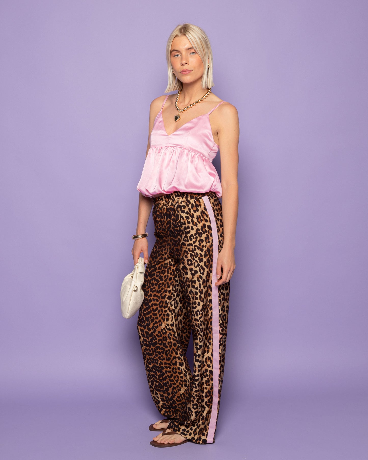 SATIN BALLOON CAMI TOP ROZE