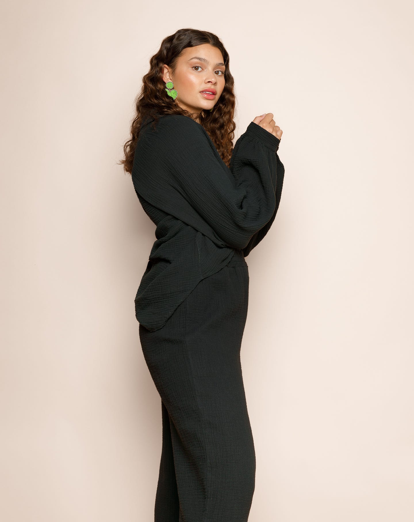 MOUSSELINE BLOUSE ZWART