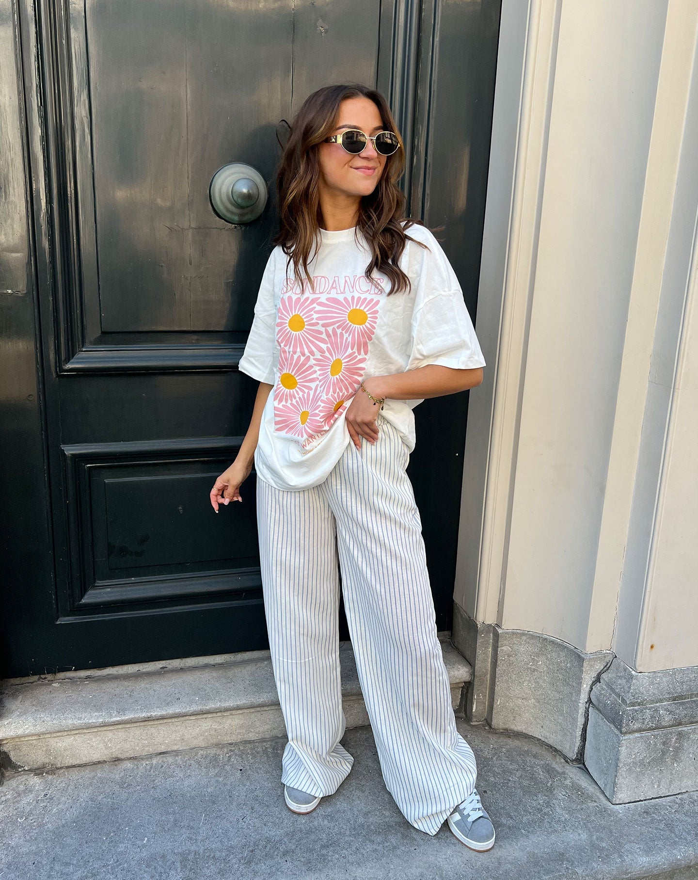 CLARA STRIPE PANTALON LICHTBLAUW
