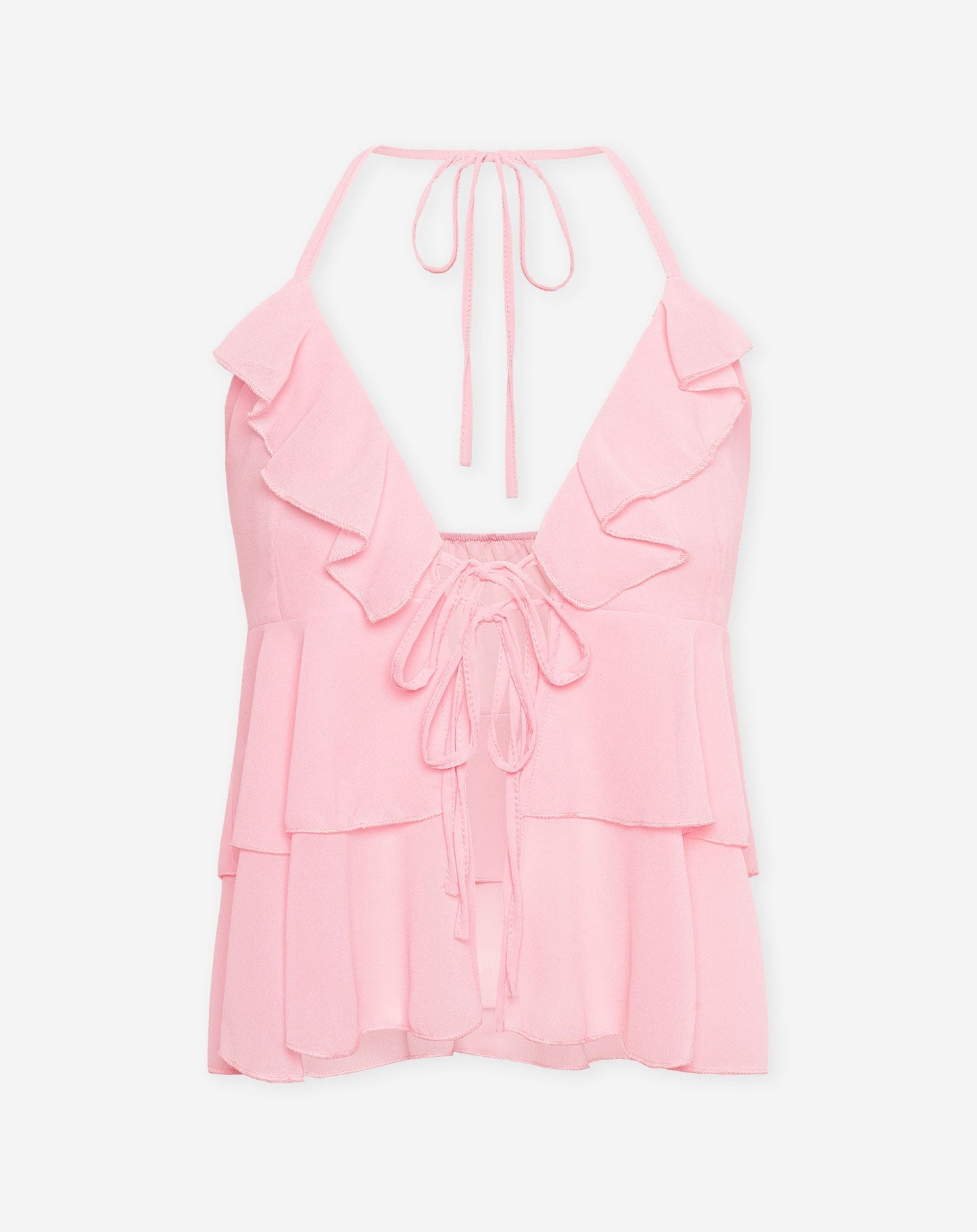 LIZZA RUFFLE HALTER TOP LICHTROZE