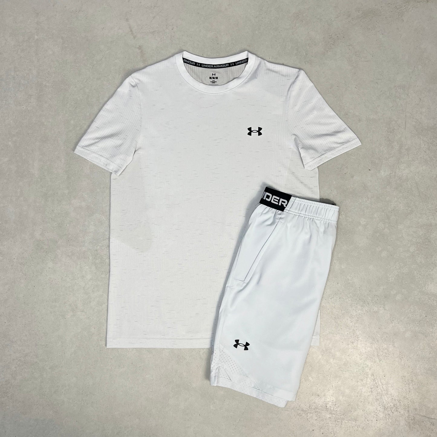Under Armour Seamless Shorts Set Weiß Grau