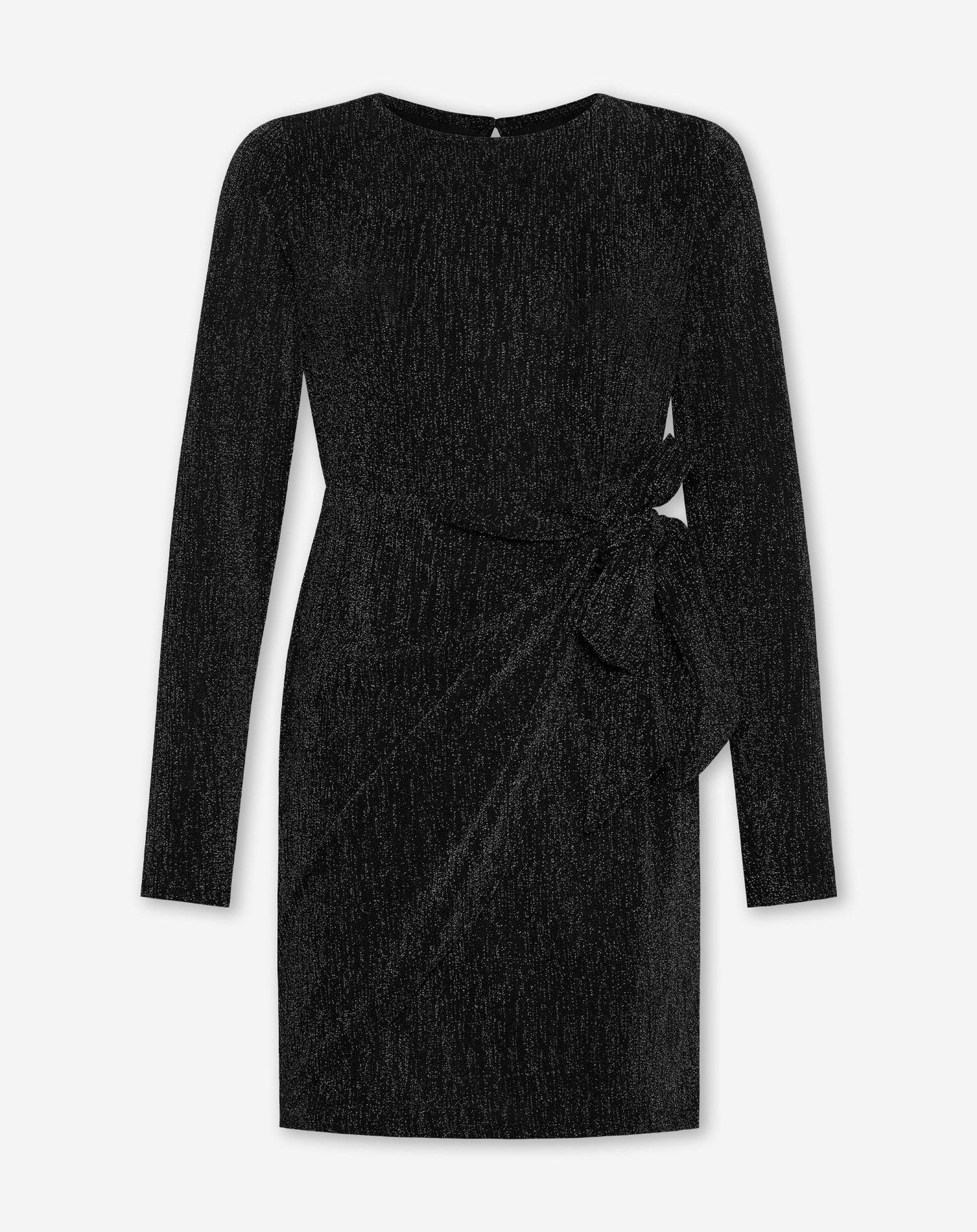 LUCY GLITTER KNOT DRESS ZWART