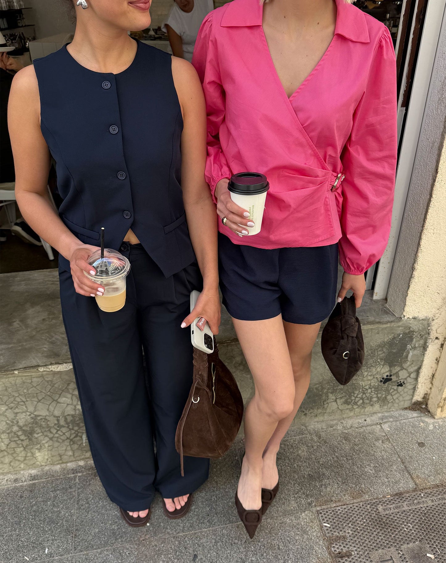 POPLIN WRAP BUCKLE BLOUSE ROZE