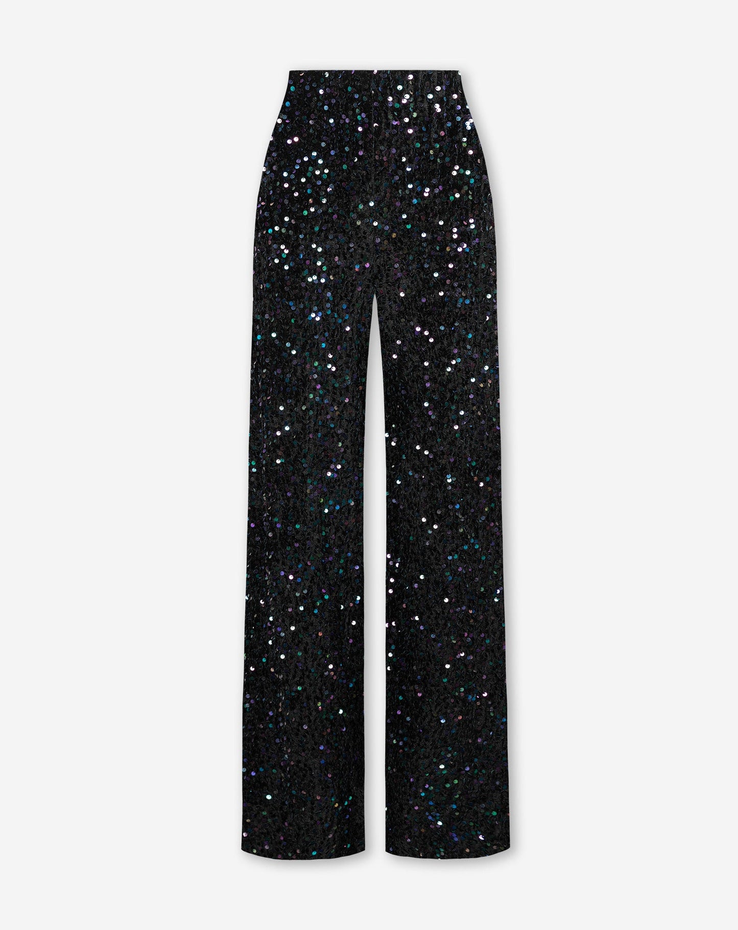 VELVET SEQUIN WIDE LEG PANTS MULTI
