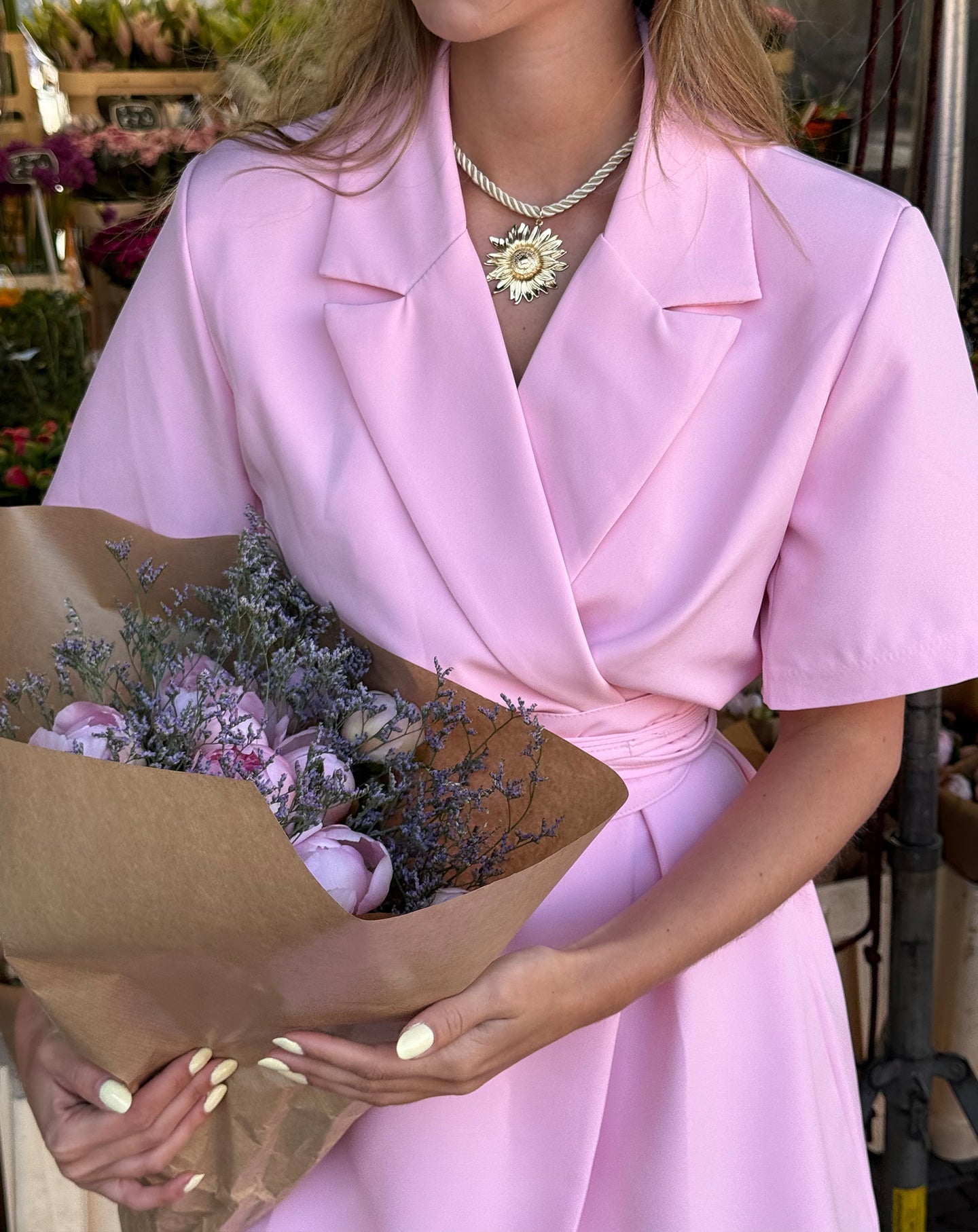 SADIE SHORT SLEEVE BLAZER DRESS ROZE