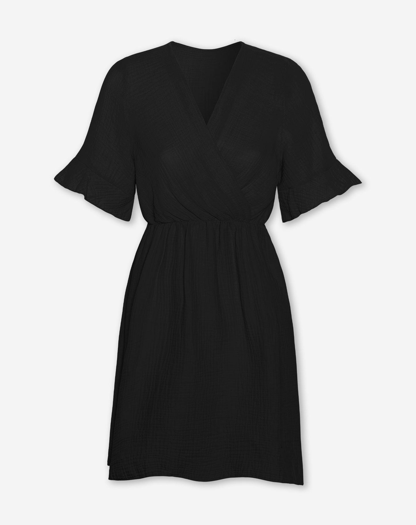 SYLVIE MOUSSELINE DRESS ZWART