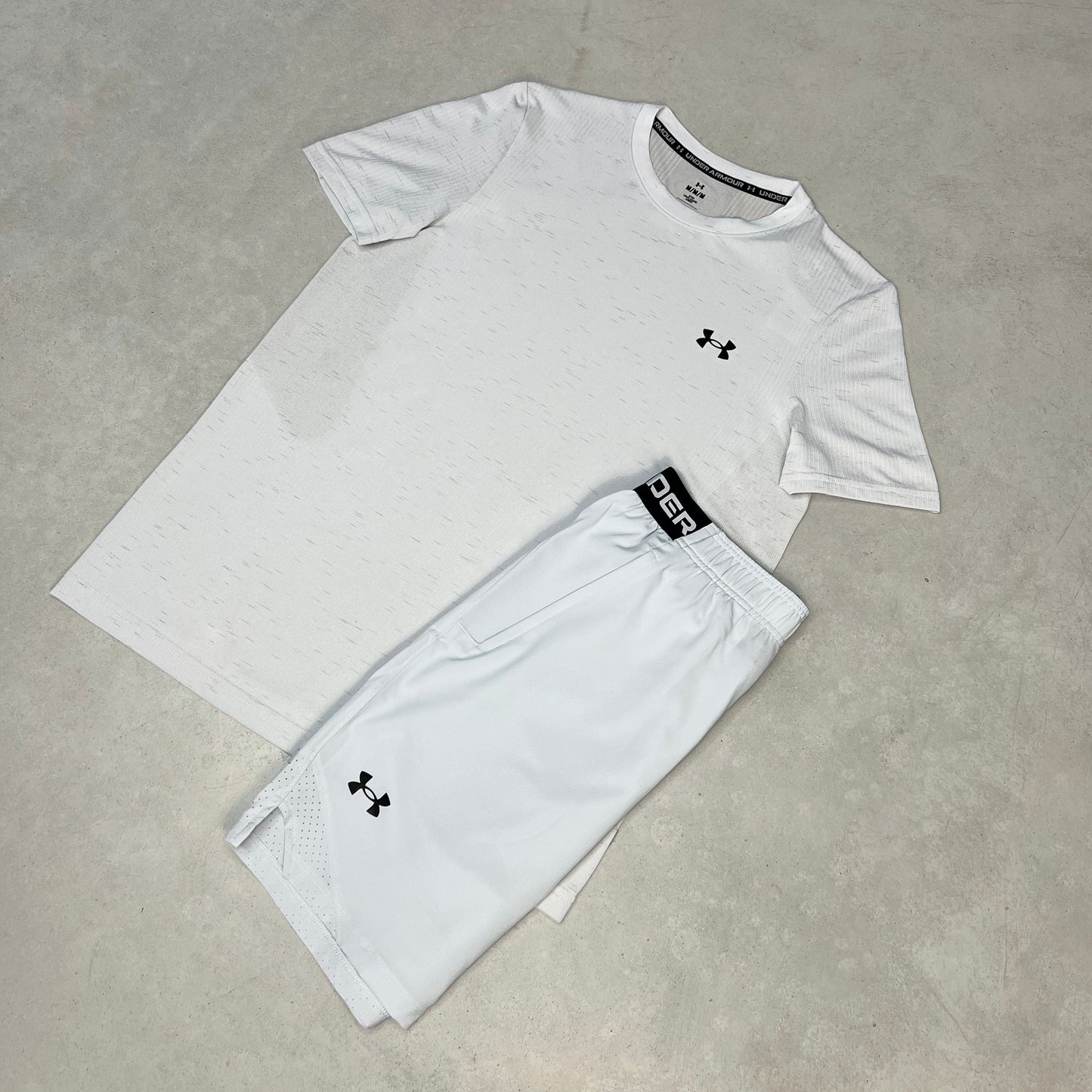 Under Armour Seamless Shorts Set Weiß Grau