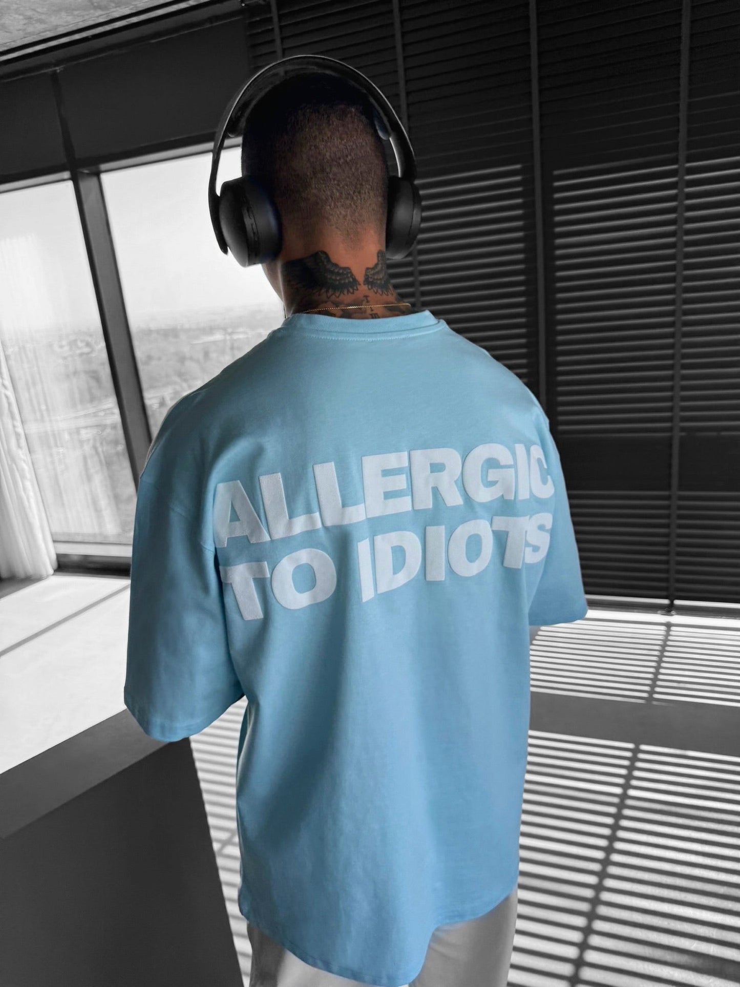Oversize-Statement-T-Shirt - Blau