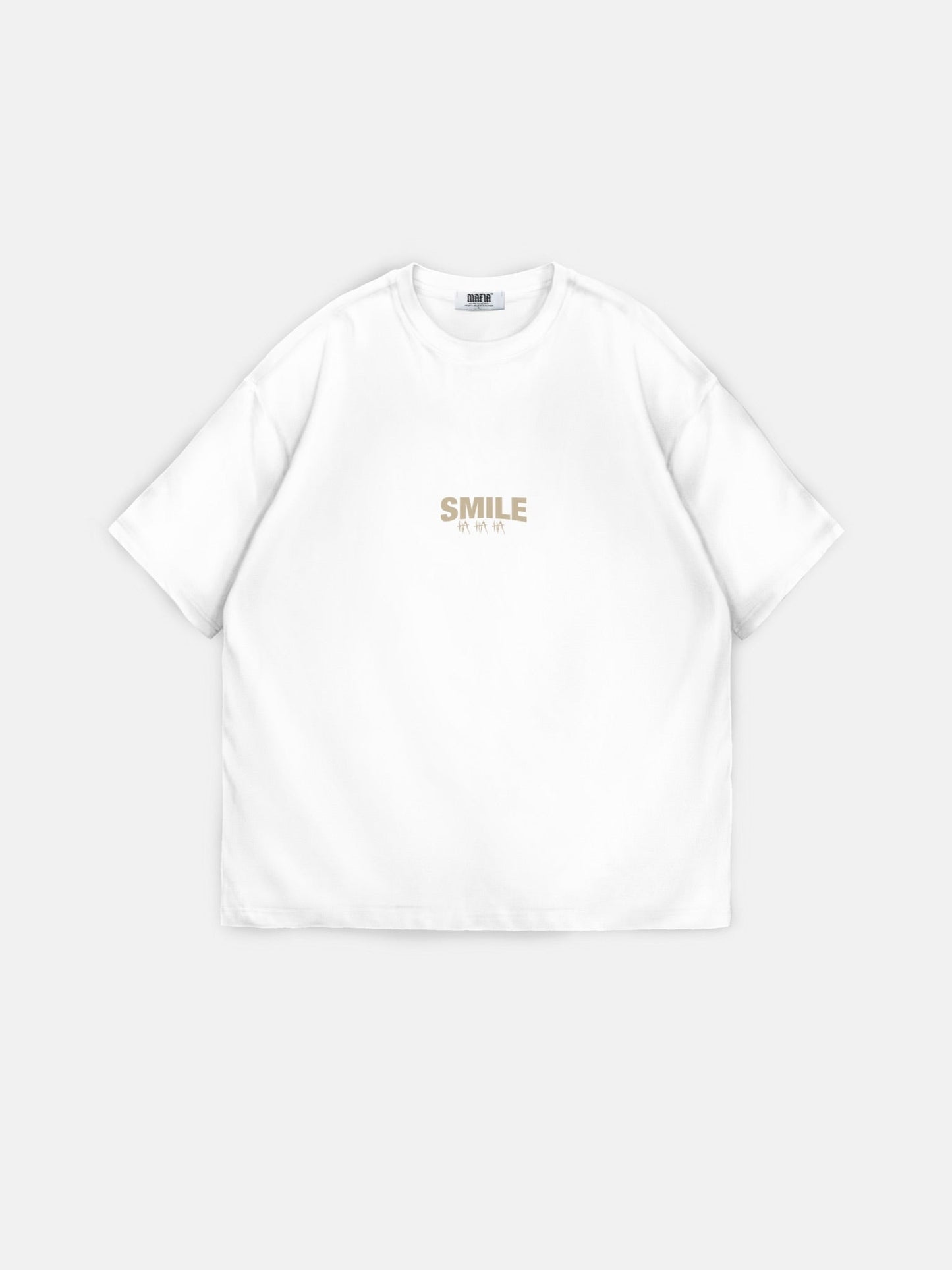 Oversize-T-Shirt „Smile“ – Ecru