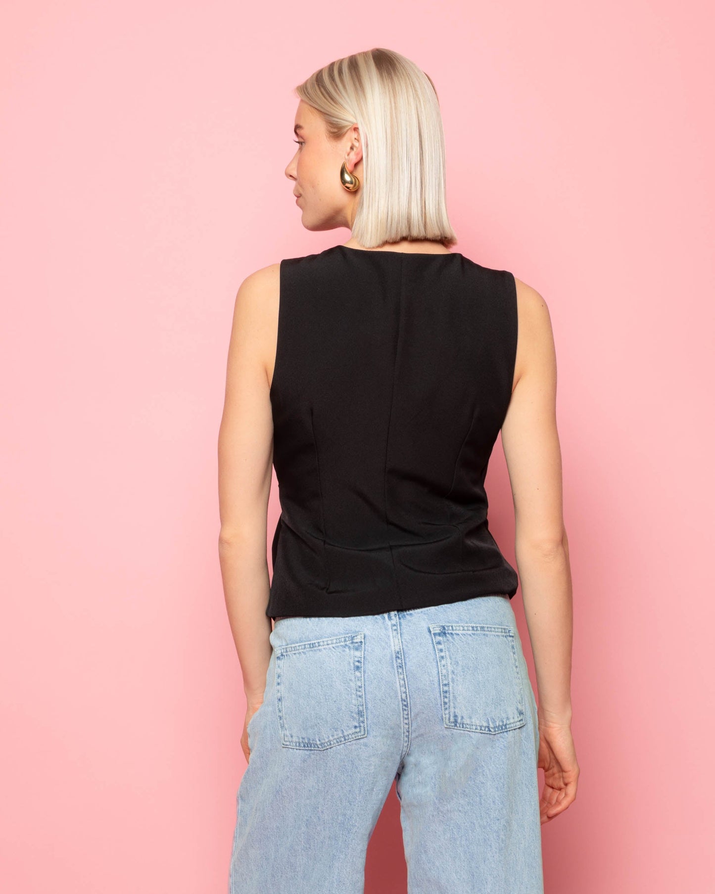 BUCKLE GILET ZWART