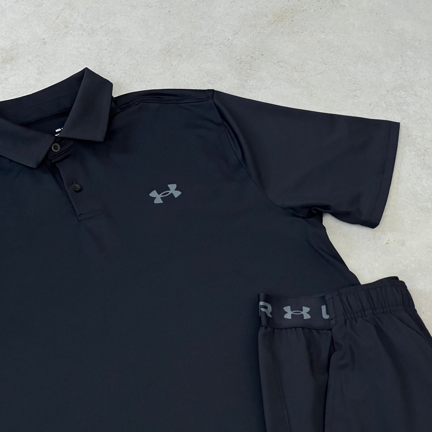 Under Armour Kurzes Polo-Set Schwarz
