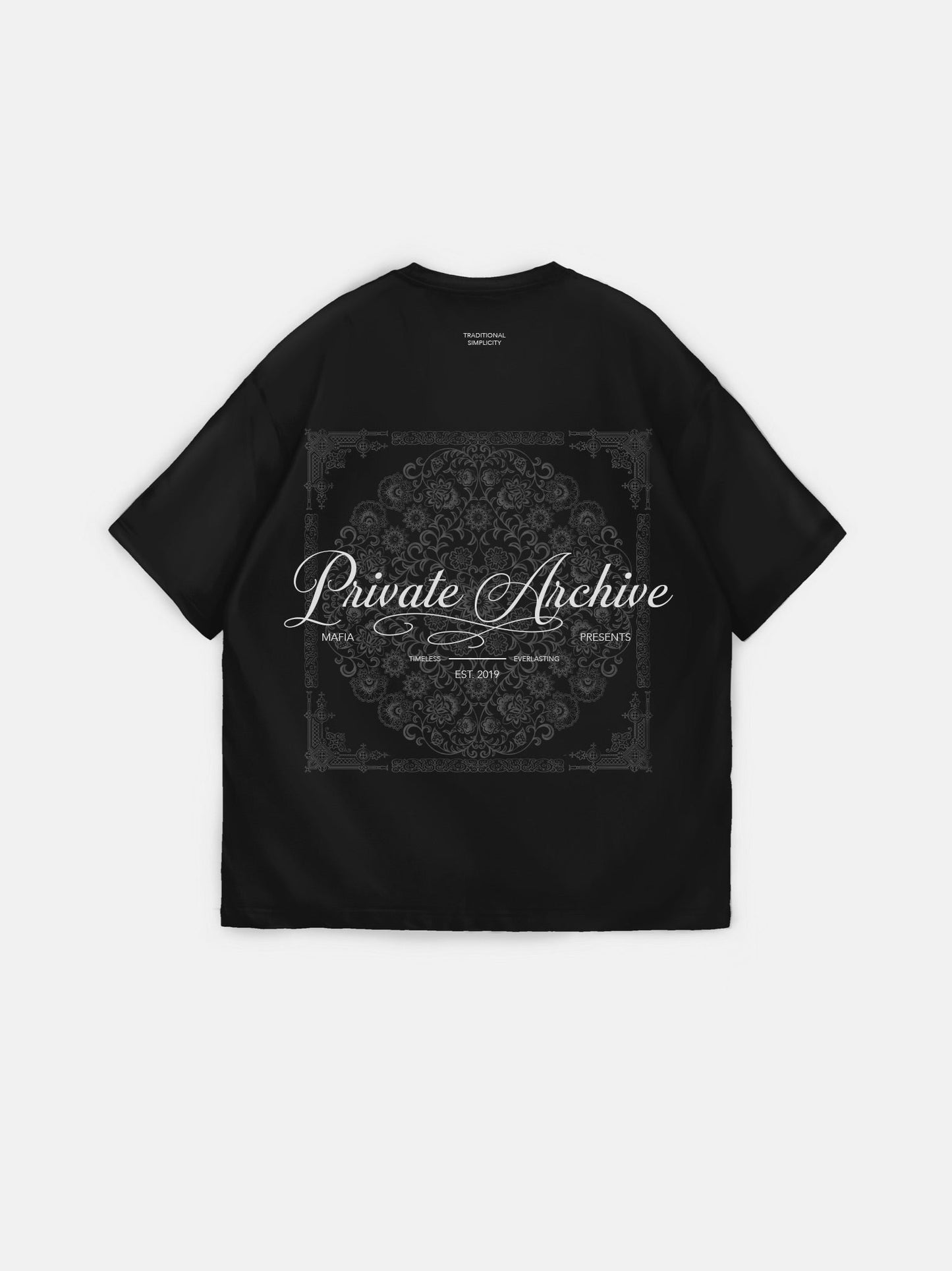Oversize-T-Shirt „Private Archive“ – Schwarz