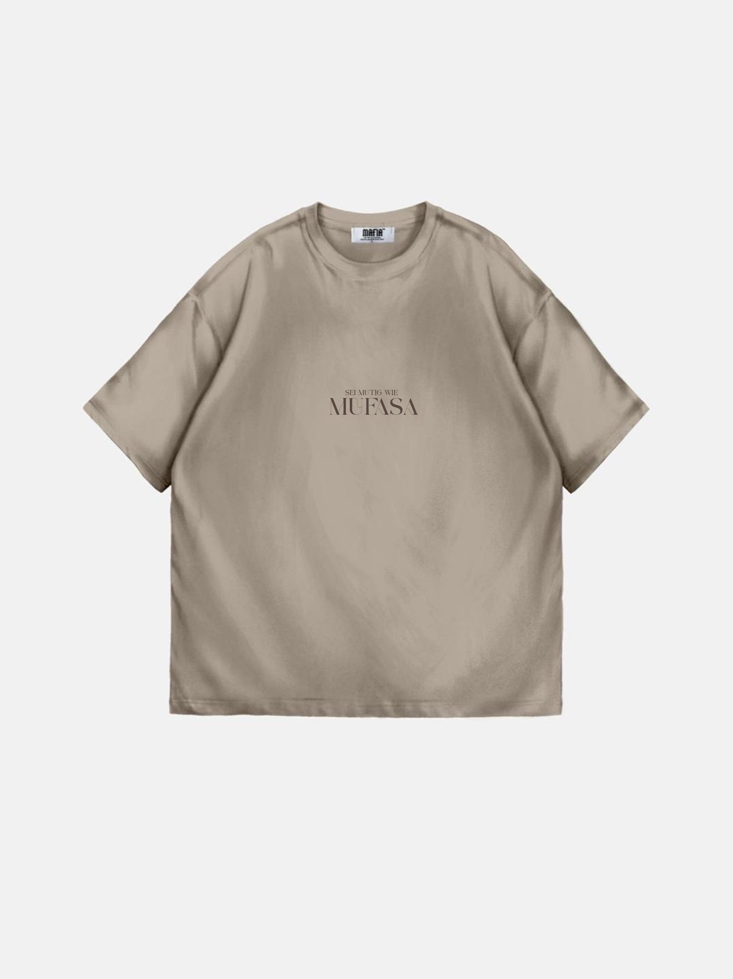 Oversize-T-Shirt mit Löwenmotiv - Beige