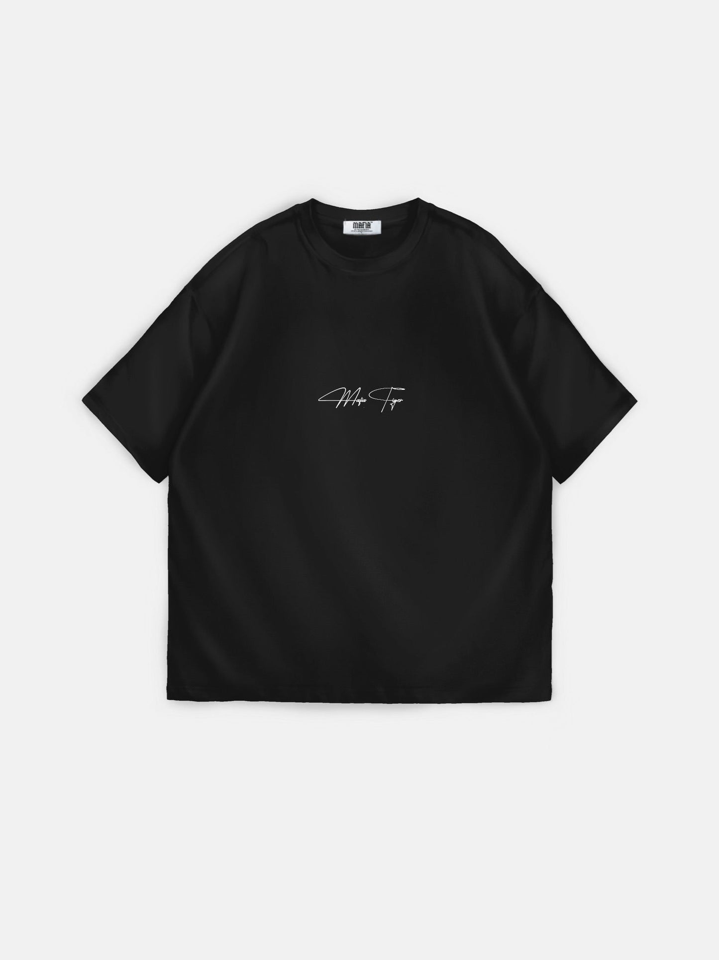 Übergroßes „Kämpfe mit Stil“ T-Shirt – Schwarz