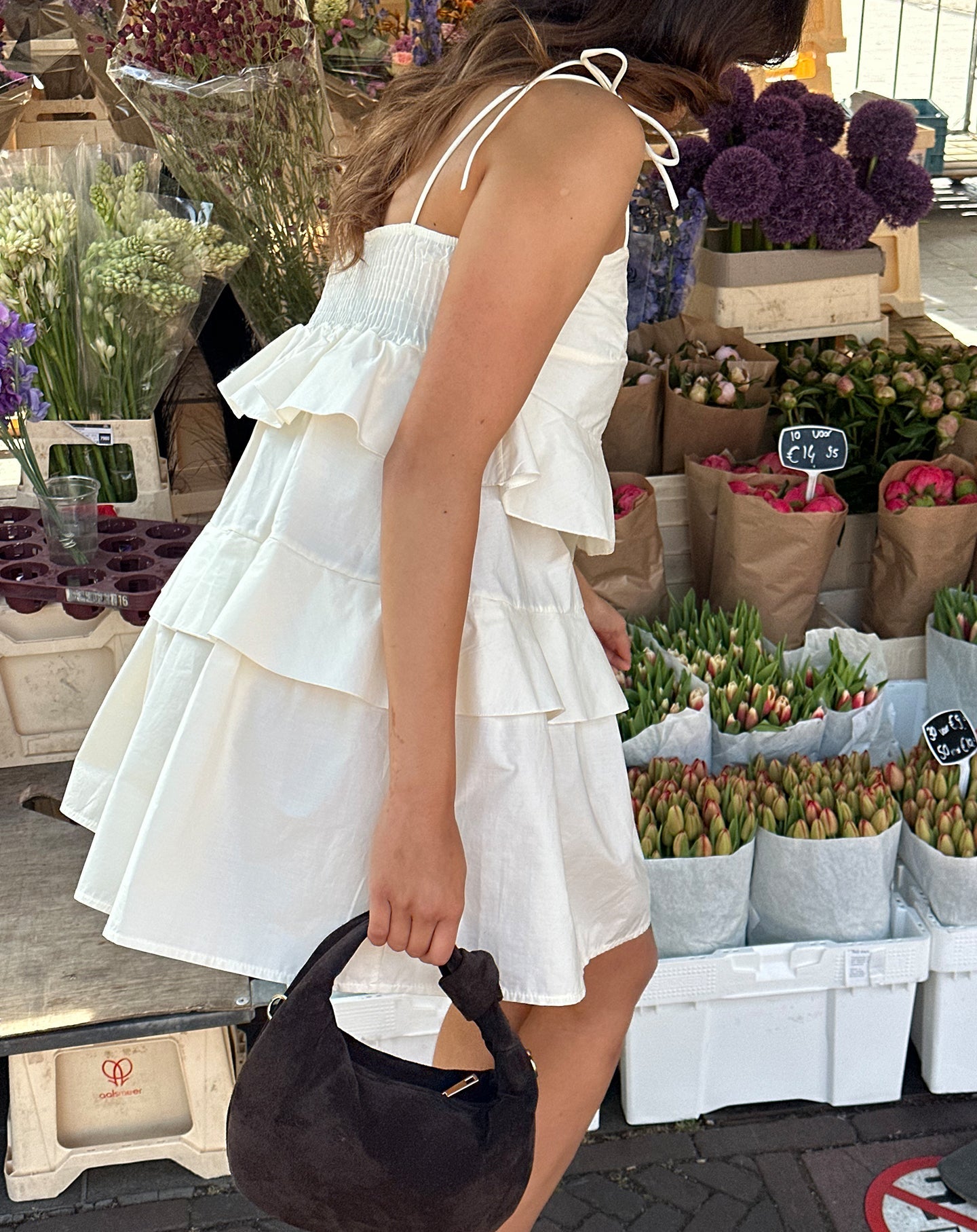 ROAMY POPLIN RUFFLE DRESS BOTERGEEL