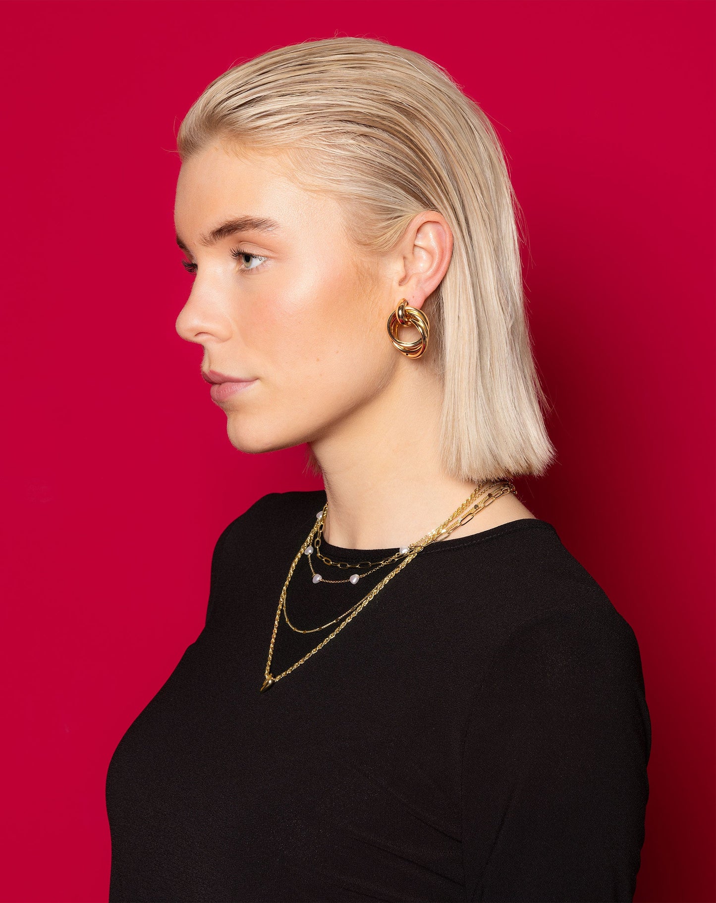 DOUBLE LAYER HOOP EARRINGS