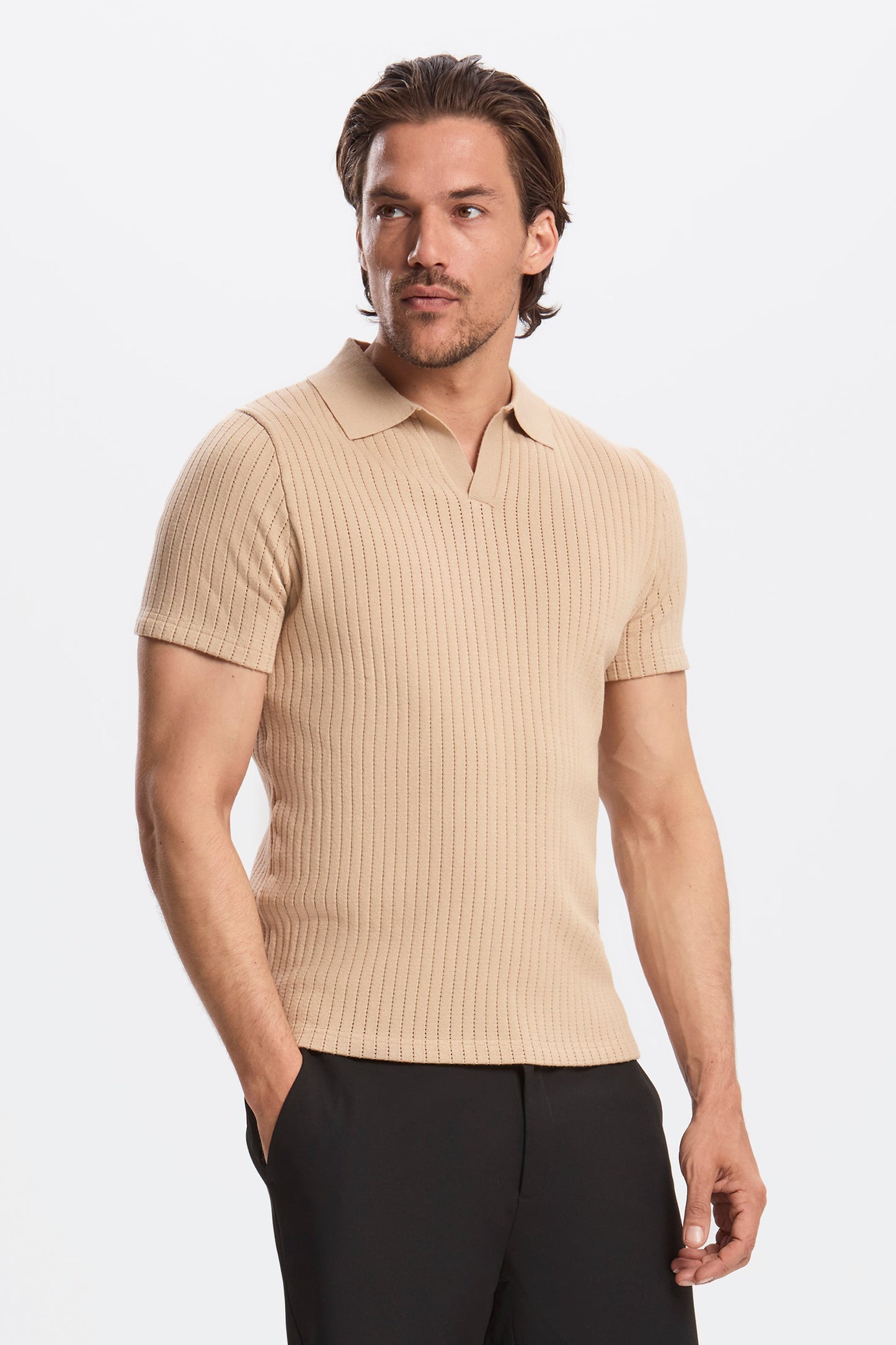 DAS ALONSO KURZARM-POLOSHIRT