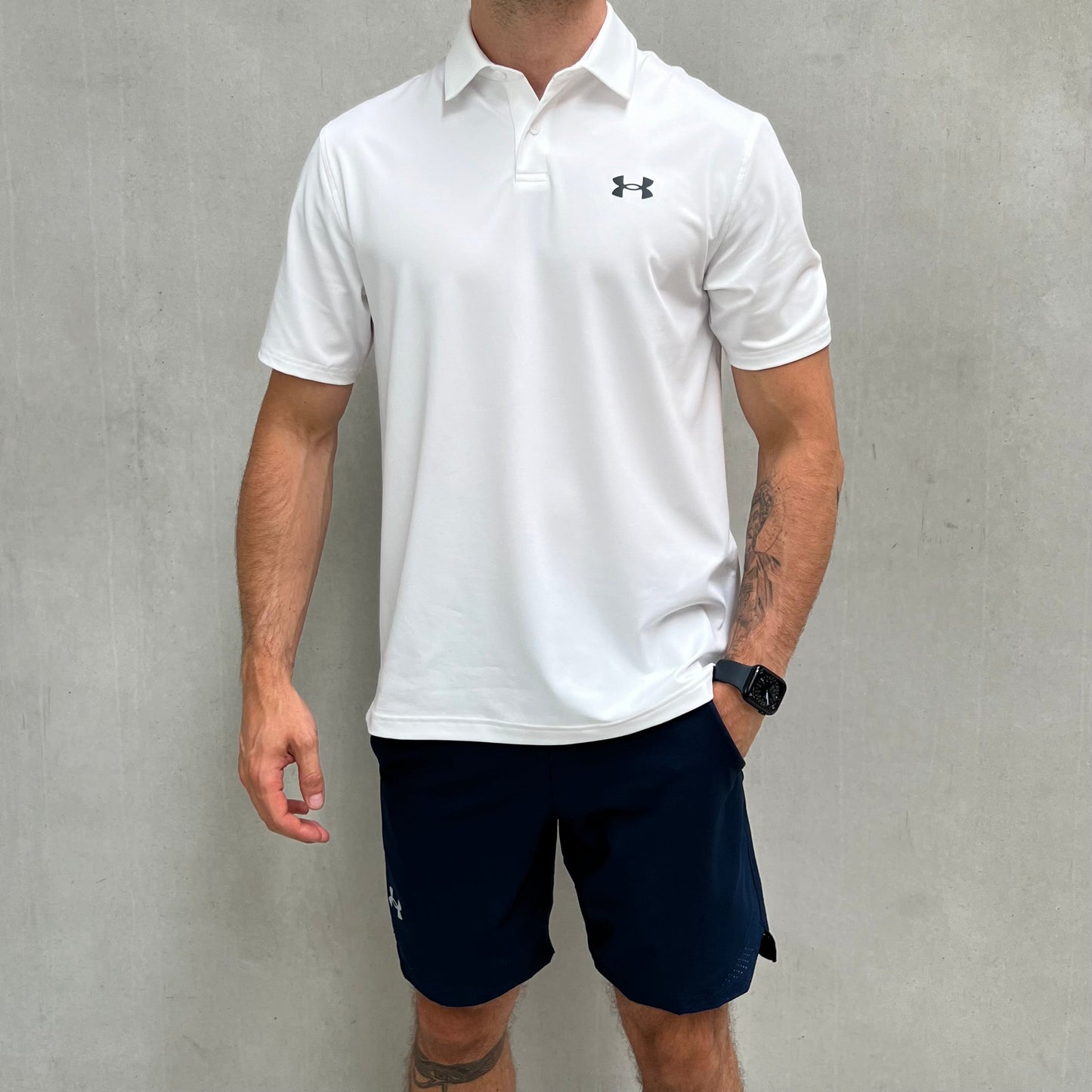 Under Armour Kurzes Polo-Set Marineblau/Weiß