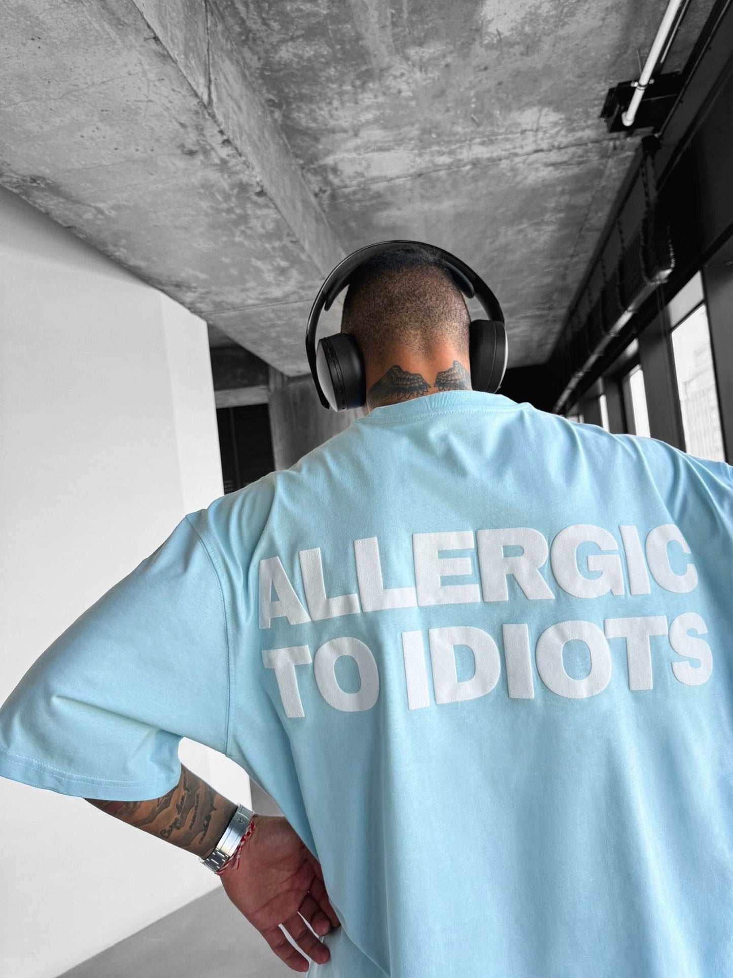 Oversize-Statement-T-Shirt - Blau