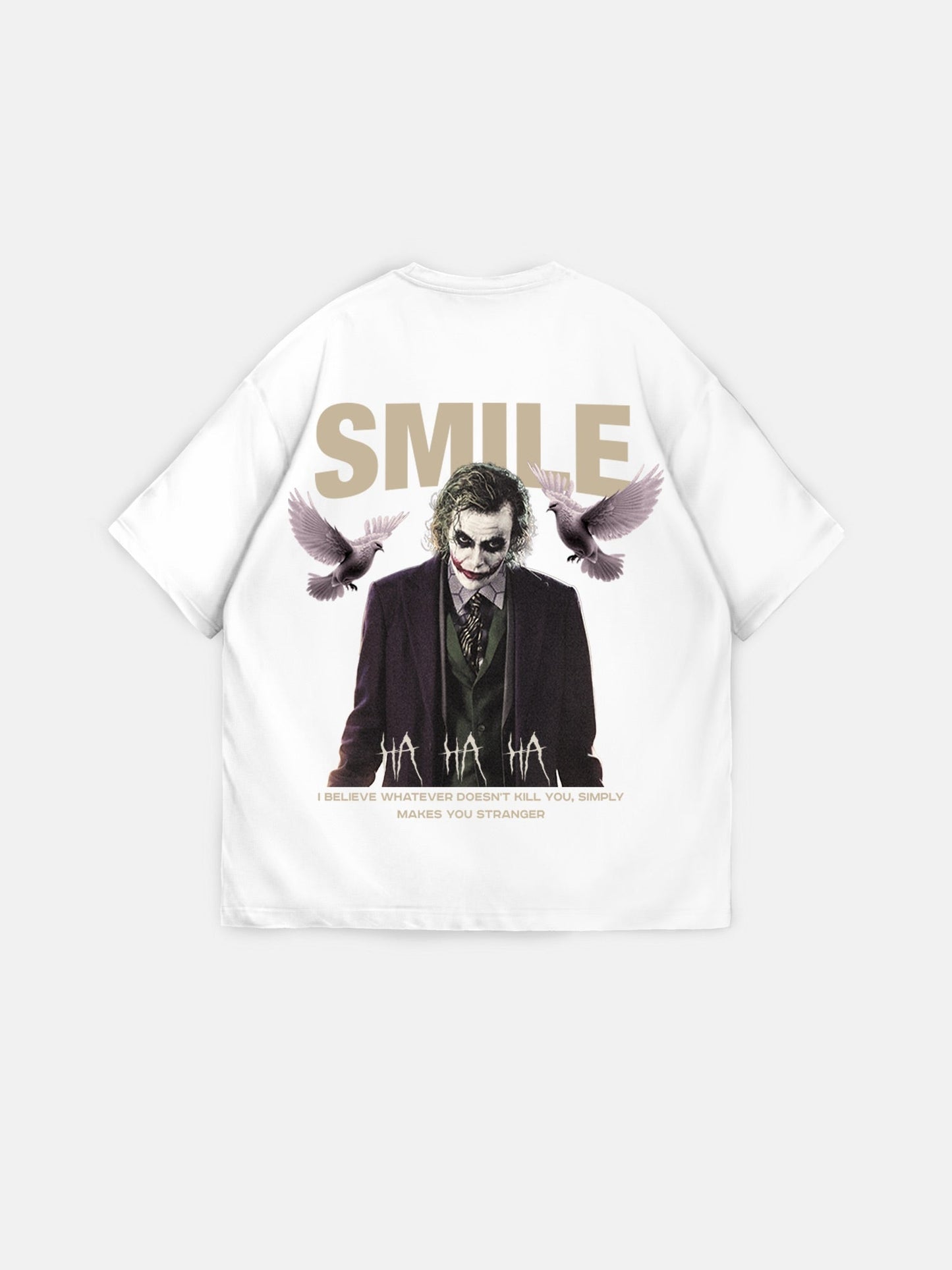 Oversize-T-Shirt „Smile“ – Ecru