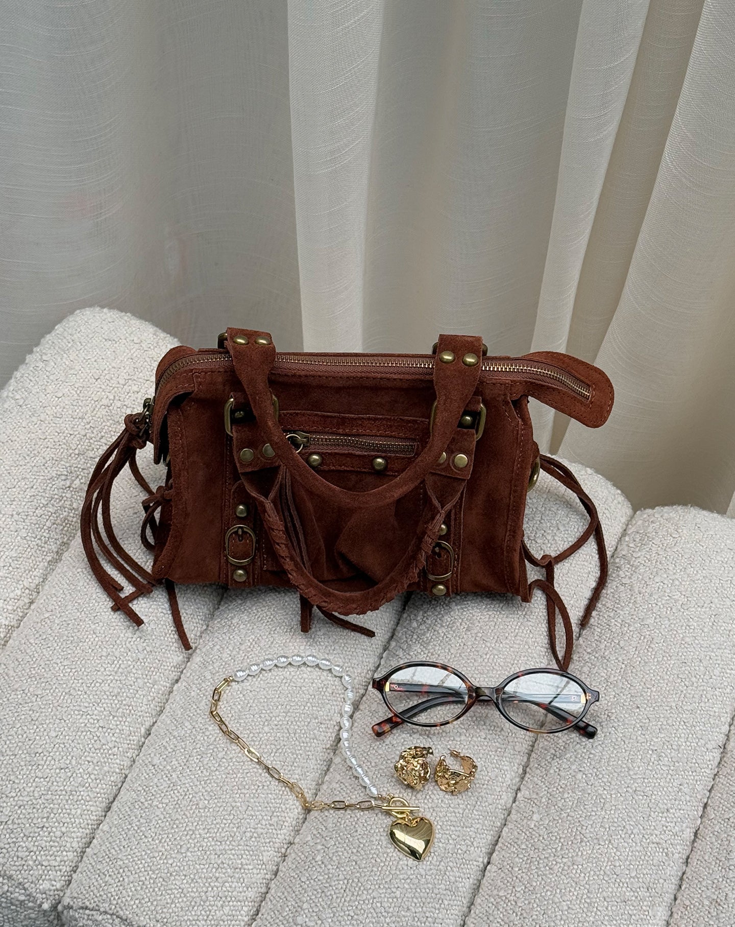 BOBBI SUEDE BAG BRUIN