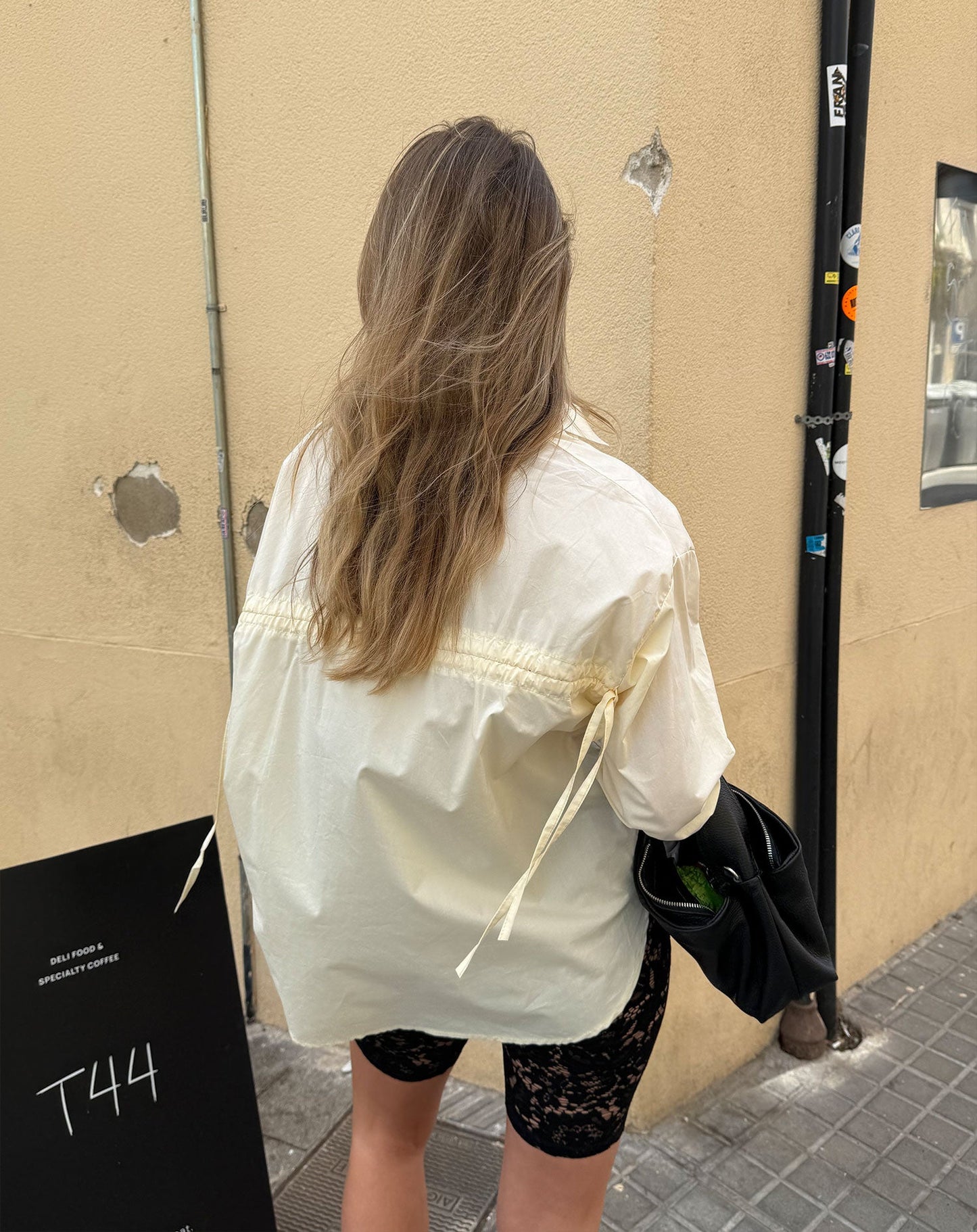 POPLIN LACE UP BLOUSE BOTERGEEL
