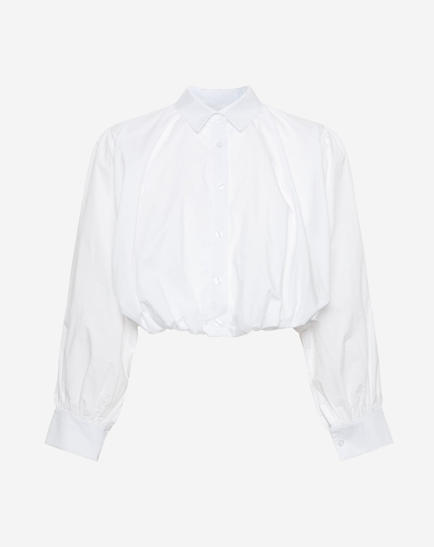 BUBBLE HEM POPLIN BLOUSE CRÈME