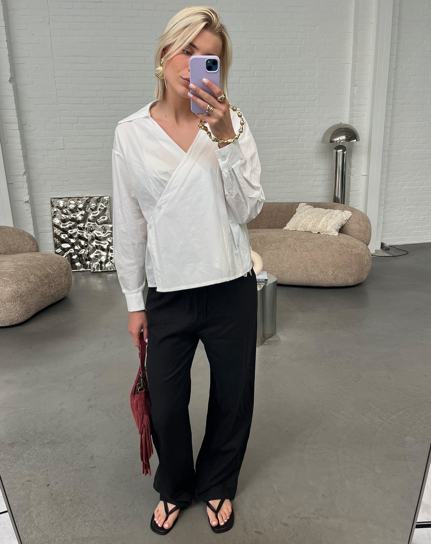 NIA LINEN PANTALON ZWART