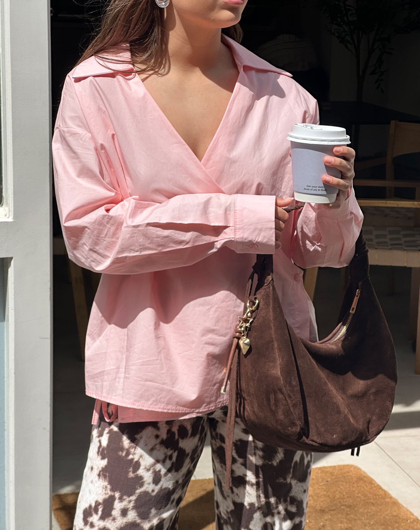 MIKKI POPLIN WRAP BLOUSE LICHTROZE