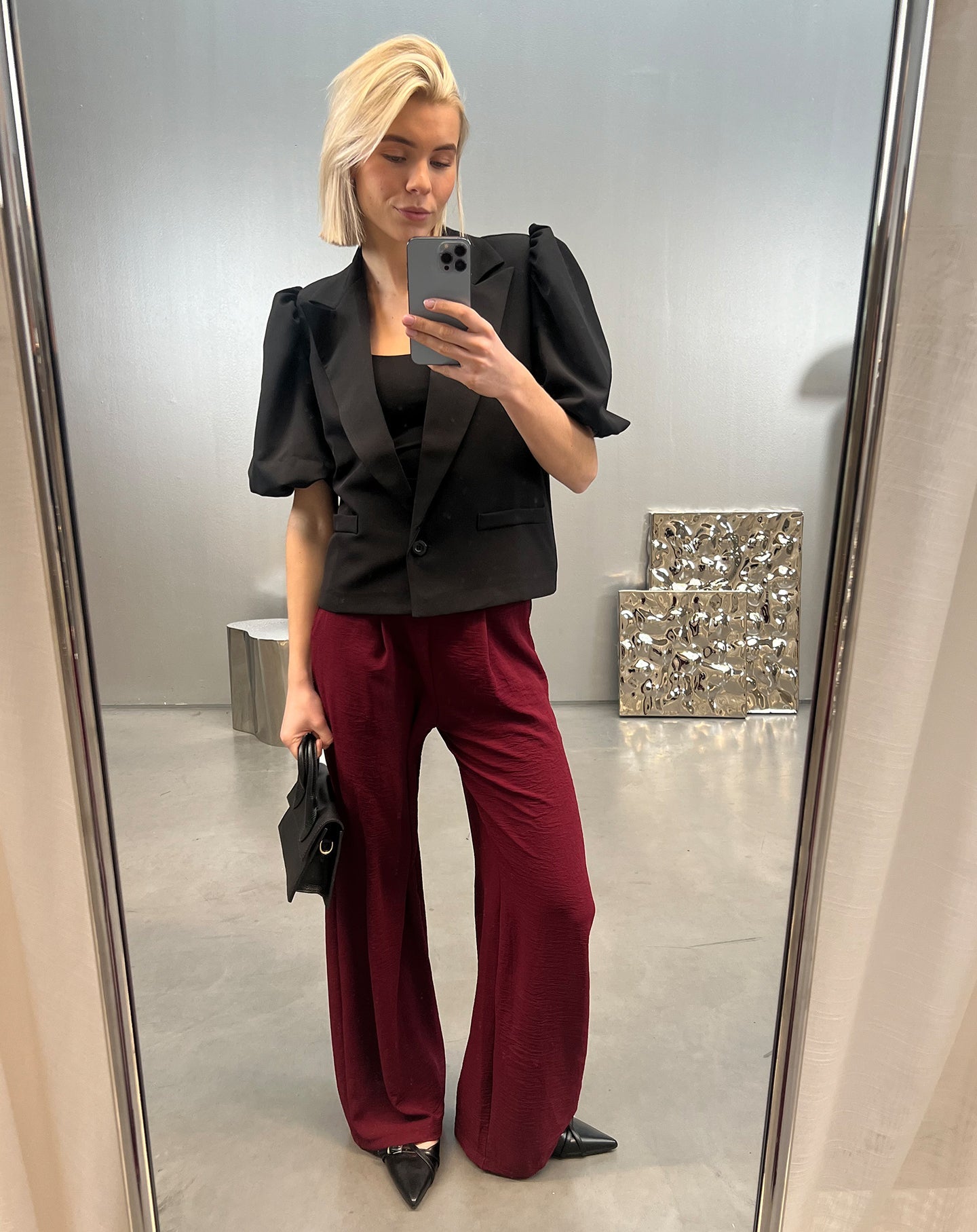 LIZZY PUFF SLEEVE BLAZER ZWART
