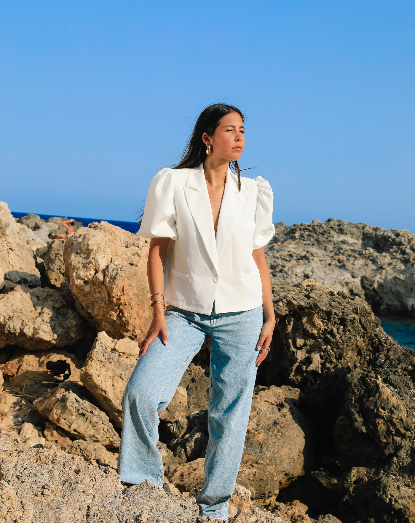 LIZZY PUFF SLEEVE BLAZER WIT