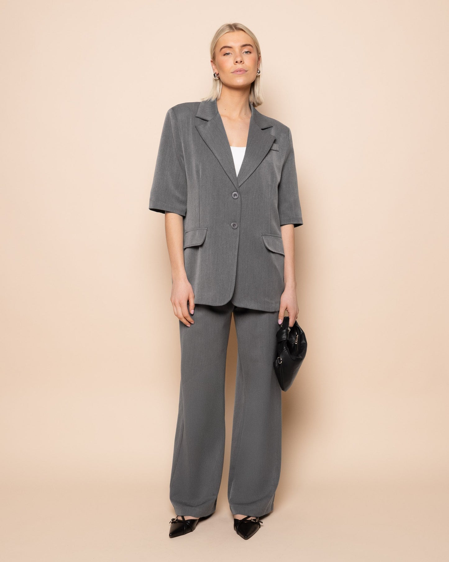 SHORT SLEEVE BLAZER GRIJS