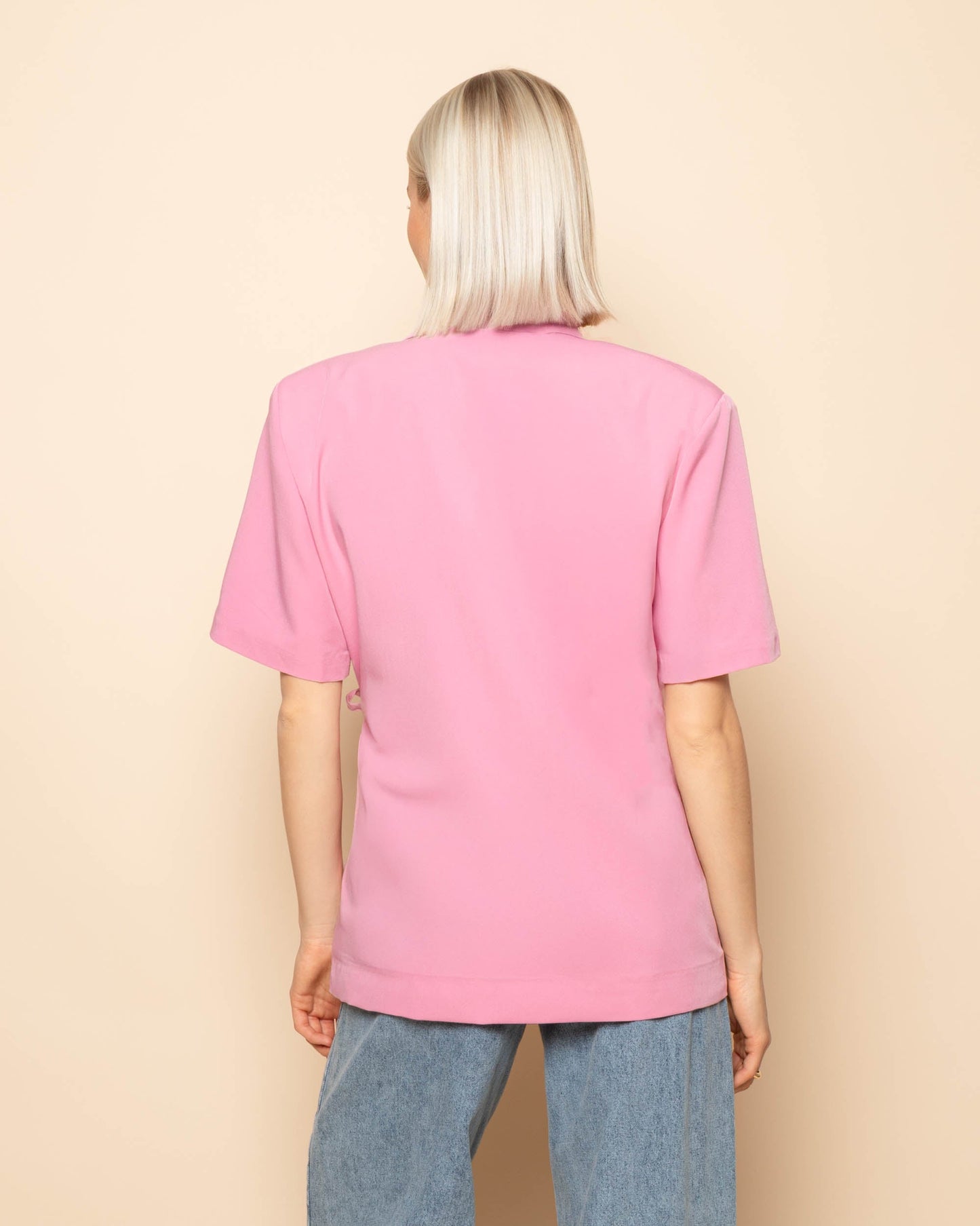 ZOEY WRAP UP SHORT SLEEVE BLAZER ROZE
