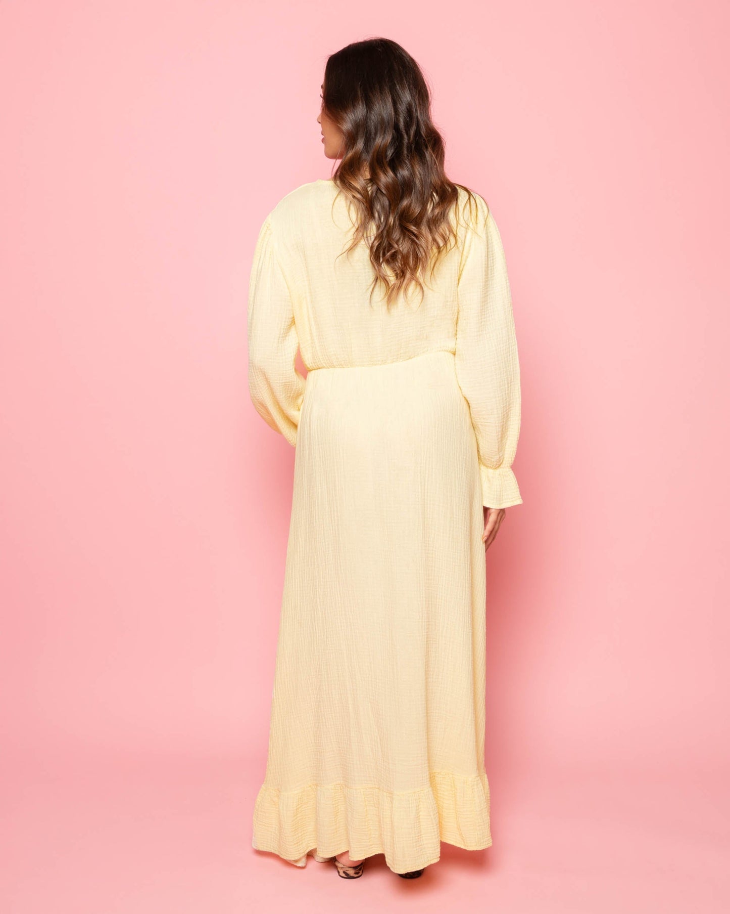 MOUSSELINE MAXI RUFFLE DRESS BOTERGEEL